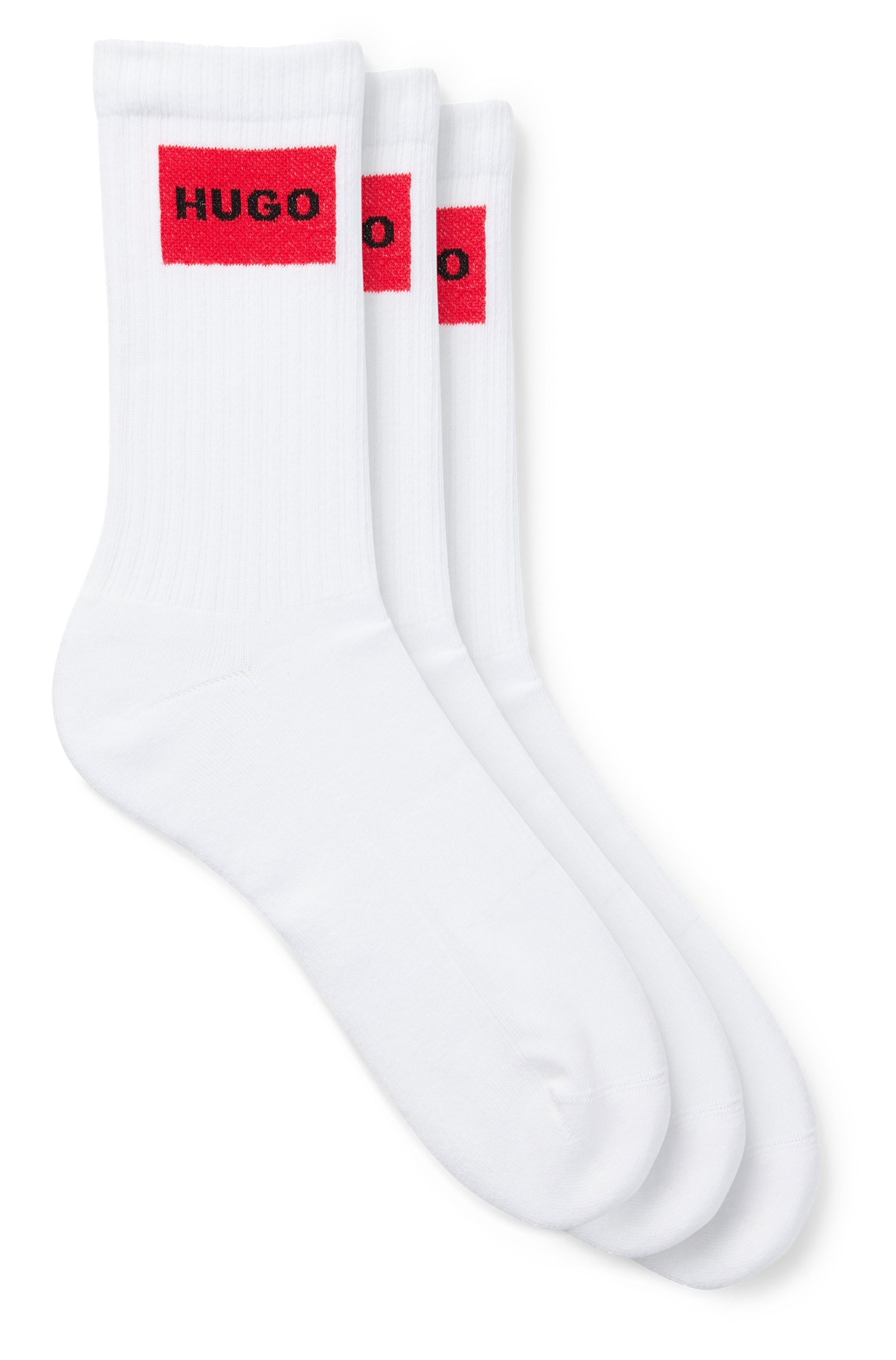 HUGO Underwear Freizeitsocken "3P QS RIB LABEL", (Packung, 3 Paar, 3er), mi günstig online kaufen