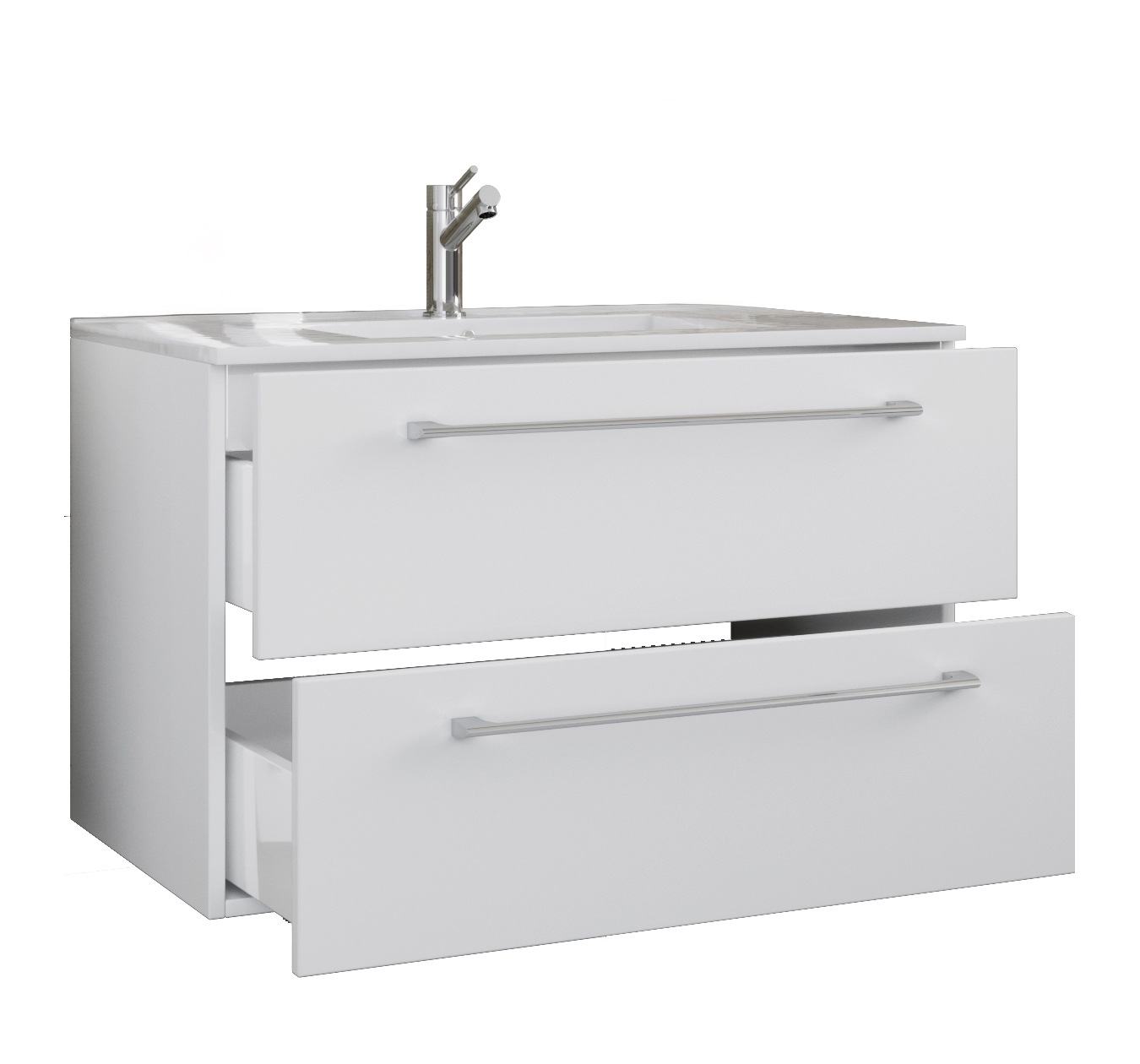 VCM Waschtisch "2-tlg. Waschplatz Waschtisch Badinos 2 Schublade" 2 Stk. tlg.
