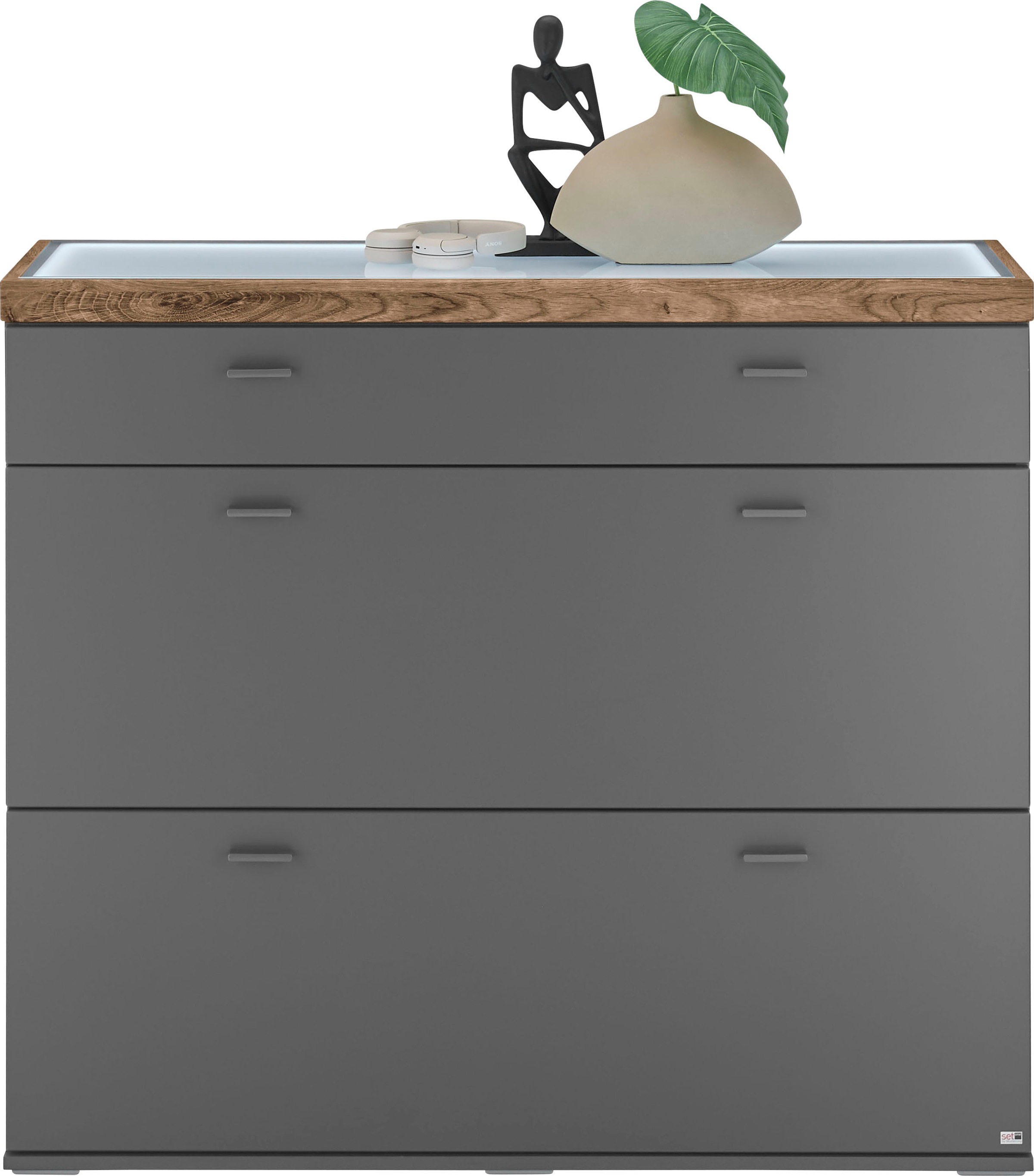 set one by Musterring Sideboard »Lancaster Dielen«, inklusive LED-Beleuchtung, mit Türen und Schubkästen, Breite 121 cm