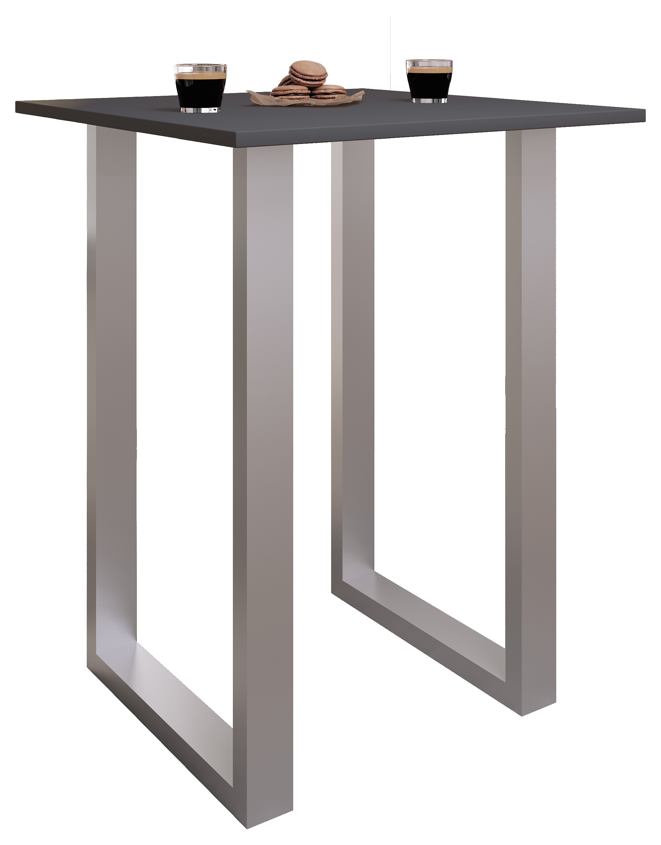 Bartisch VCM "Holz Bartisch Stehtisch Tisch Tresen Xona 80x50", schwarz (silber, anthrazit), B:80cm T:50cm, Tische, Bartisch