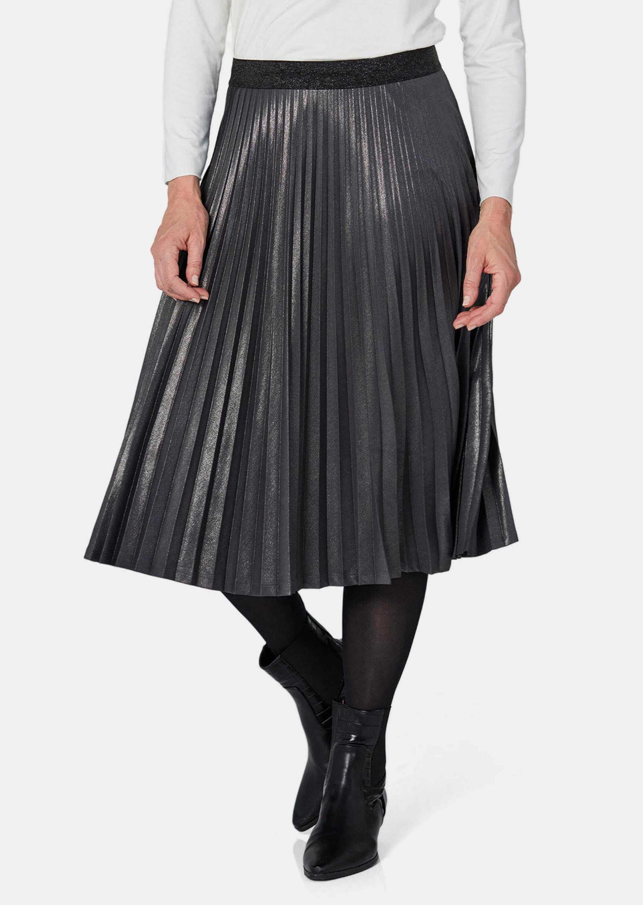 GOLDNER Plisseerock »Plisseerock Plisseerock im Metallic Look«