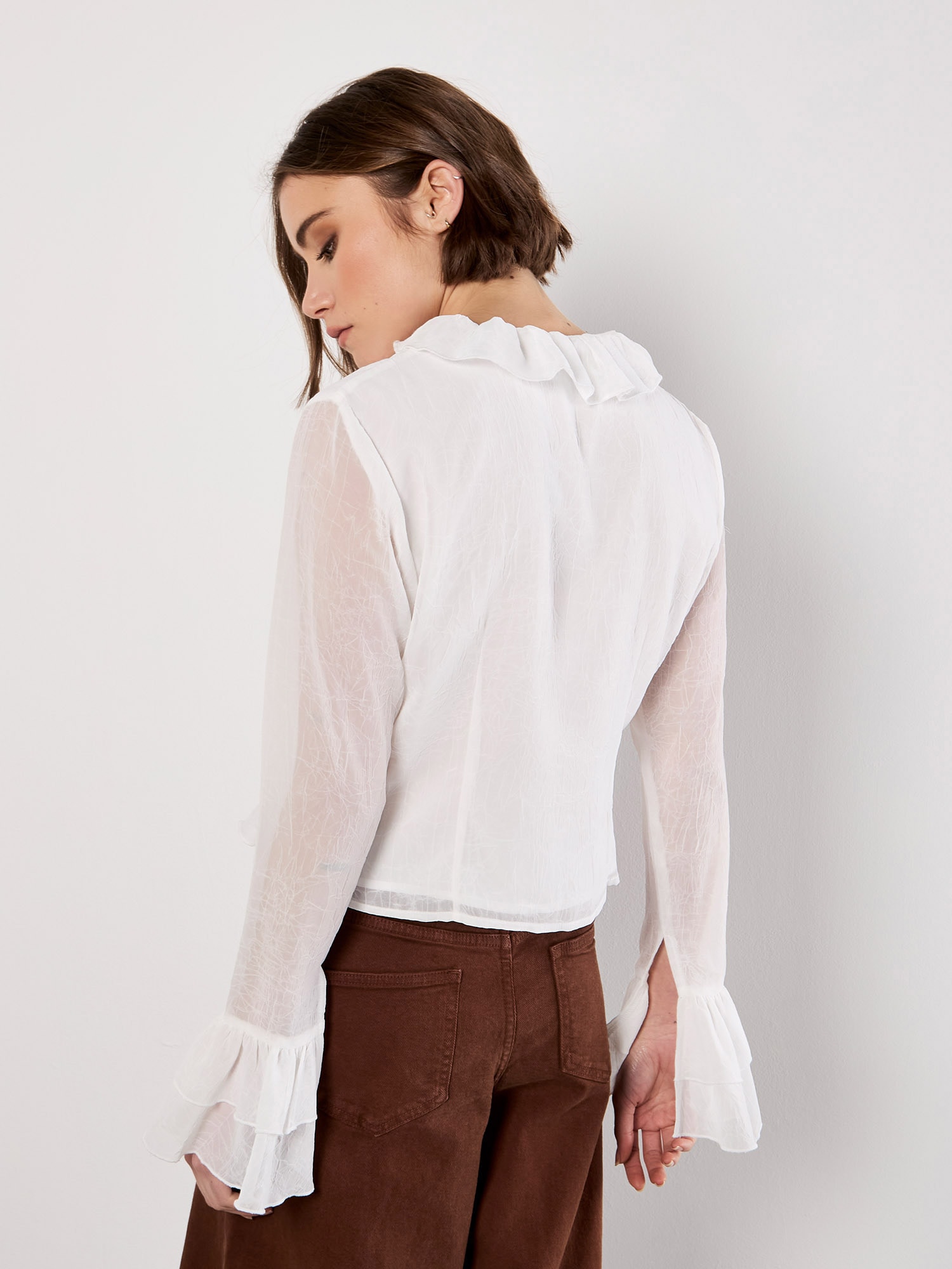 Apricot Shirtbluse »Apricot Bindeband-Rüschen-Crop-Top«