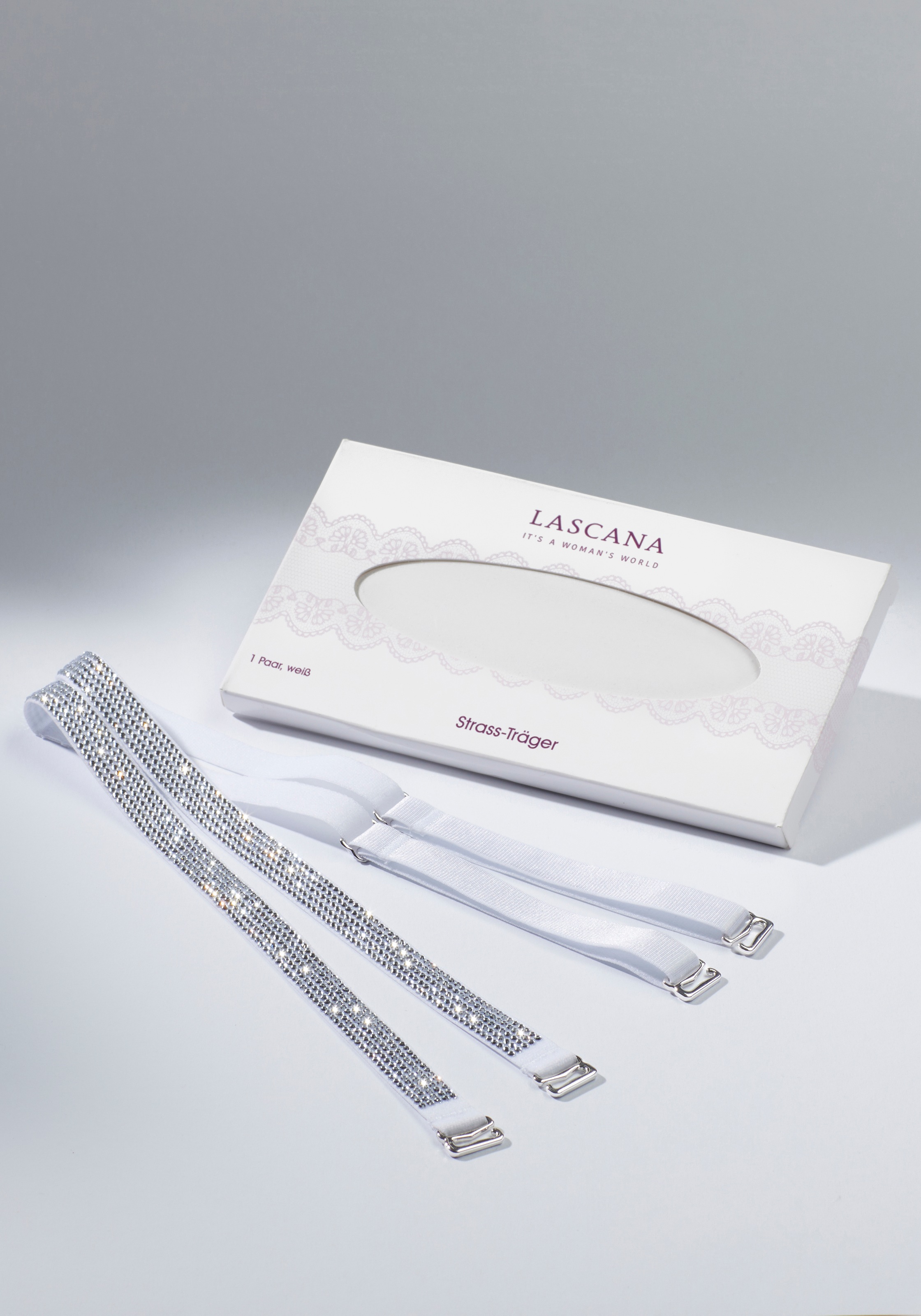 LASCANA Damen BH-Träger, weiß, Polyamid, BH-Träger, mit Strasssteinchen besetzt, zum austauschen