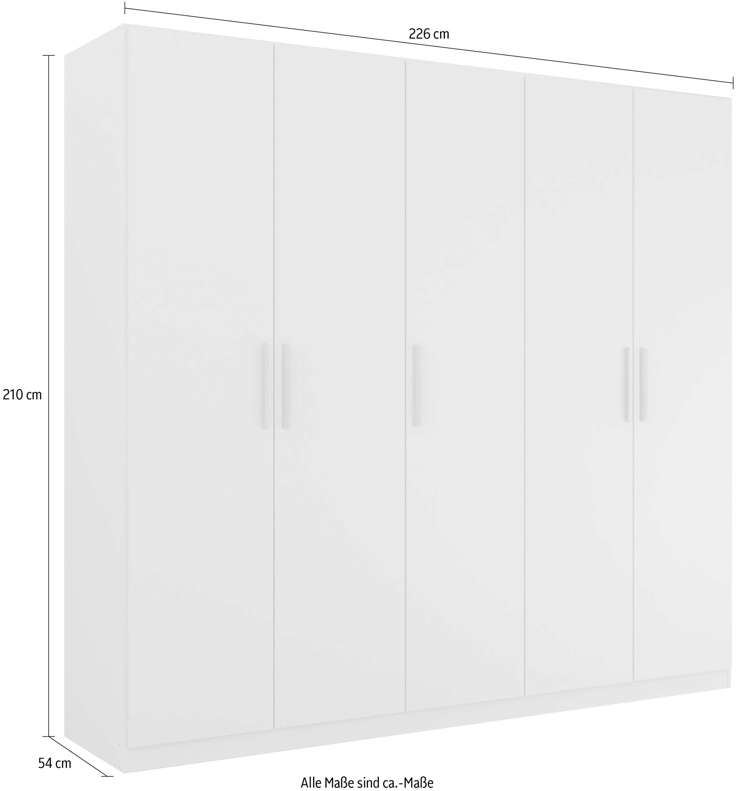 rauch Kleiderschrank »Skandi by Quadra Spin Schlafzimmerschrank«, im Landhaus-Stil mit Massivholzgriffen aus Wildeiche