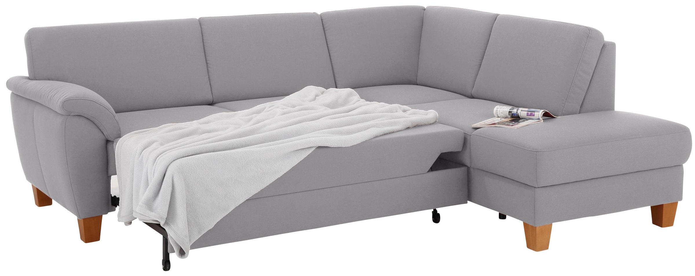 Ecksofa HOME AFFAIRE "Alta L-Form", grau, B:250cm H:89cm T:201cm, Struktur ( 100% Polyester);Struktur fein ( 100% Polyester);Luxus-Microfaser ALTARA NUBUCK (100% Polyester), Sofas, Ecksofa, mit Federkern und Kontrastnaht, Füße Buche eichefarben 8