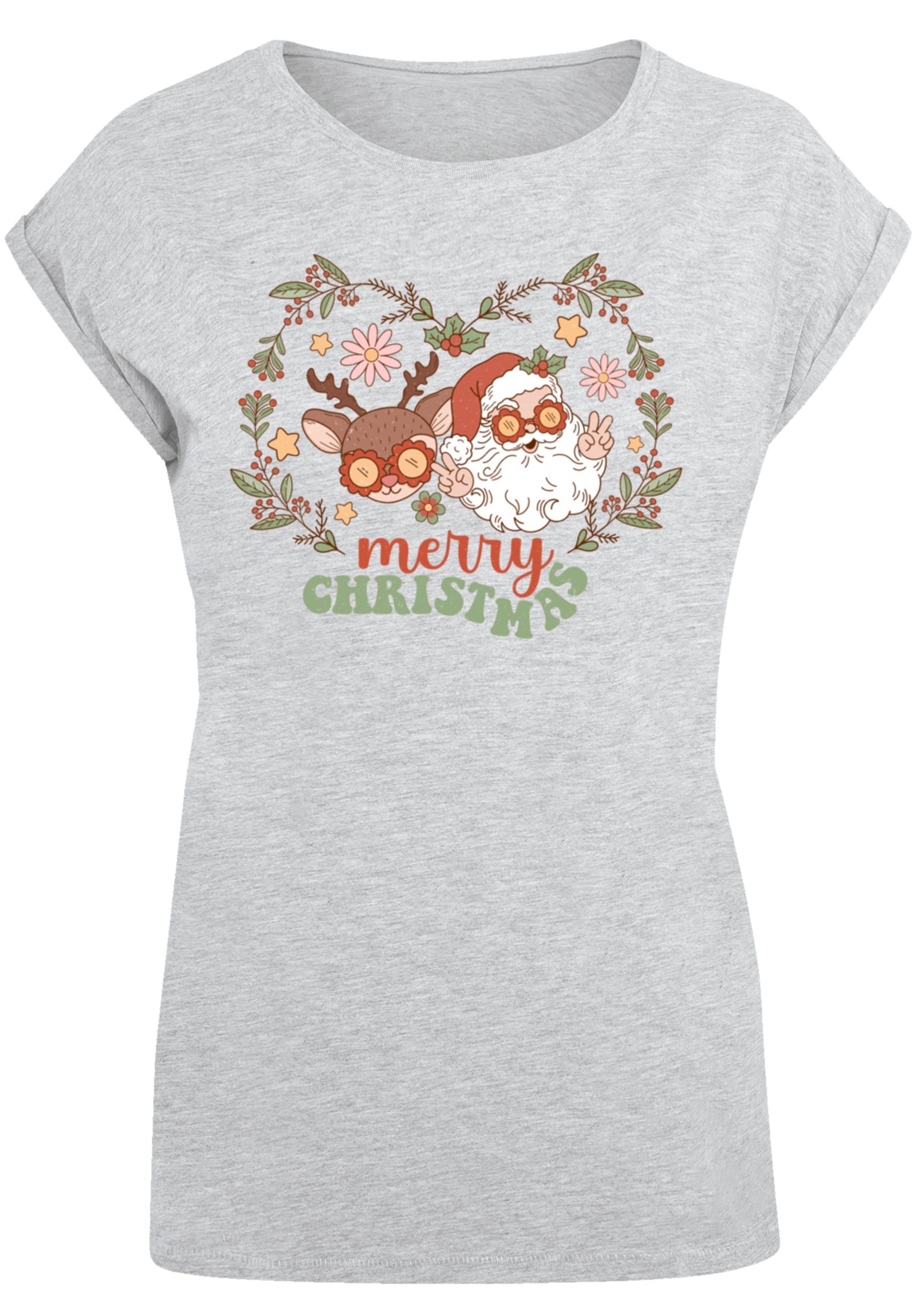 F4NT4STIC T-Shirt »Weihnachten Hippie Santa And Reindeer«, Premium Qualität, Weihnachts-Kollection