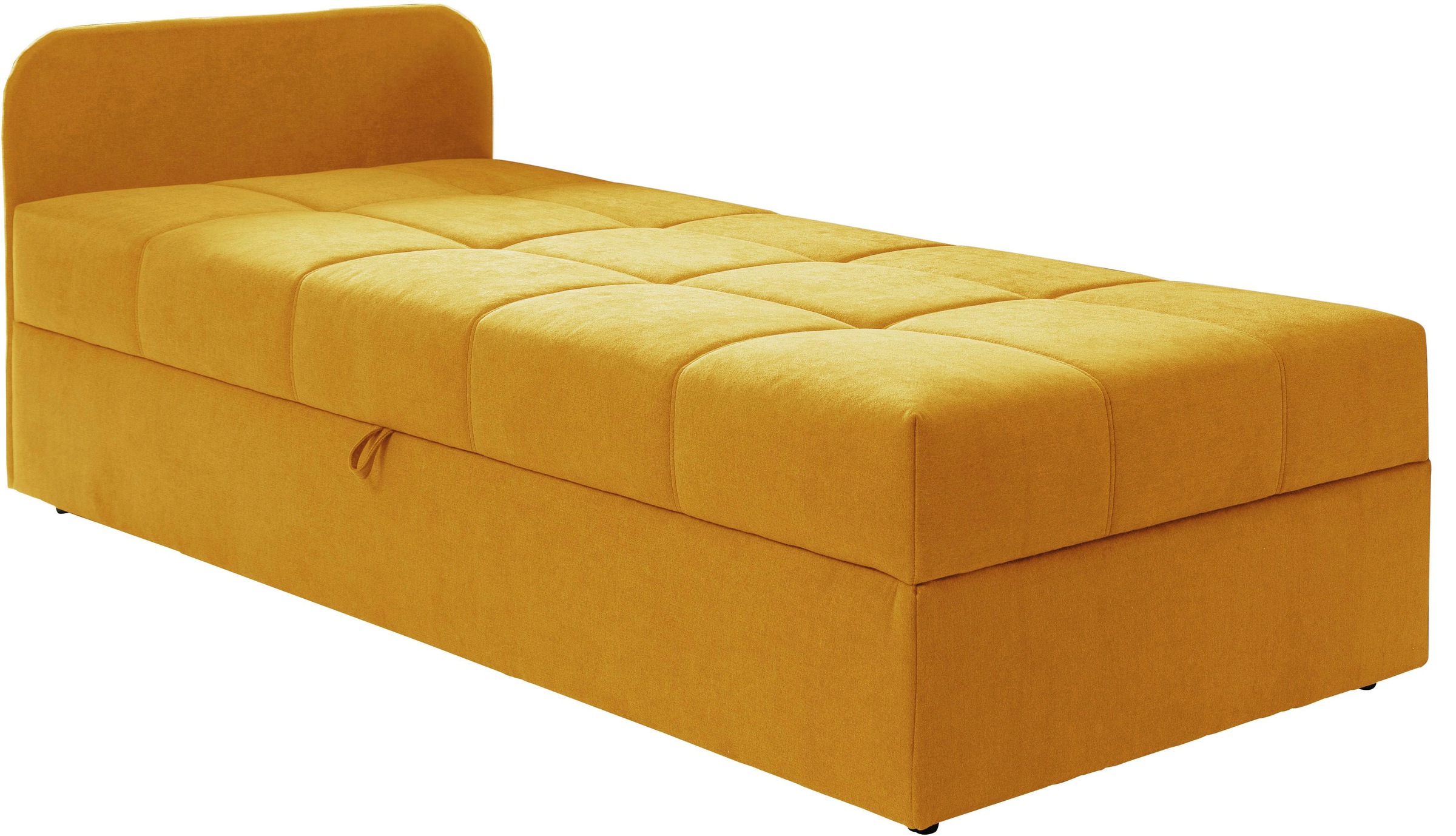 Schlafsofa ALINA "Marla", gelb (rapsgelb eqe 25), B:205cm H:73cm T:91cm, Chenille EQE (100% Polyester), Sofas, Schlafsofa, inkl. Stauraum, Armlehne wahlweise links ode rechts 5