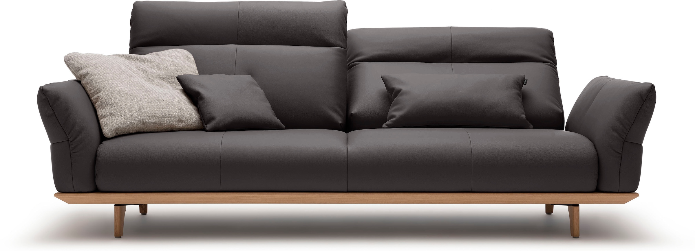 Creation BY ROLF BENZ 3,5-Sitzer "CR.460 mit verstellbarer Rückenlehne, bequem und hochwertig" Sockel in Eiche, Füße Eiche natur, Breite 228 cm