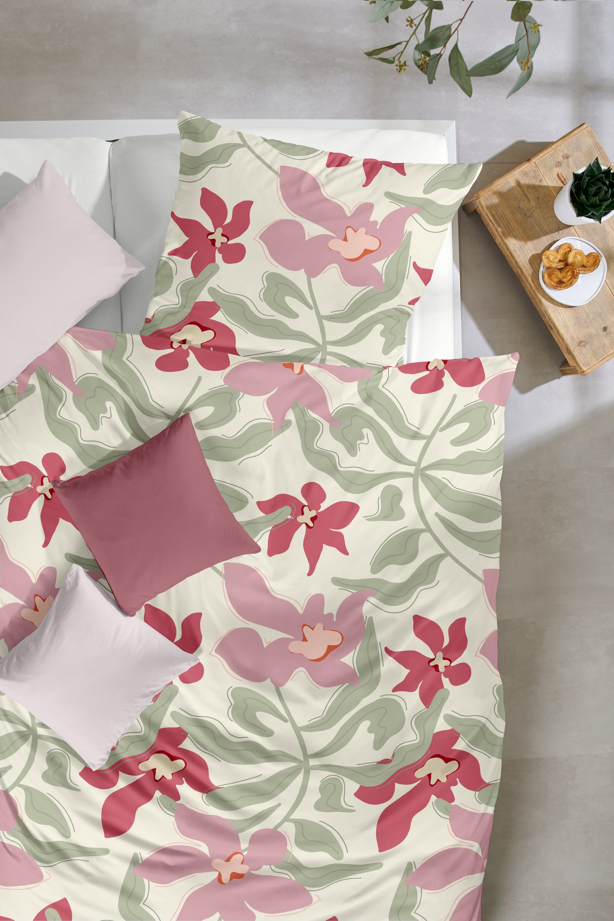 Primera Bettwäsche »Biber-Bettwäsche Matisse« 2 Stk. tlg. mit verspieltem Blumenmuster