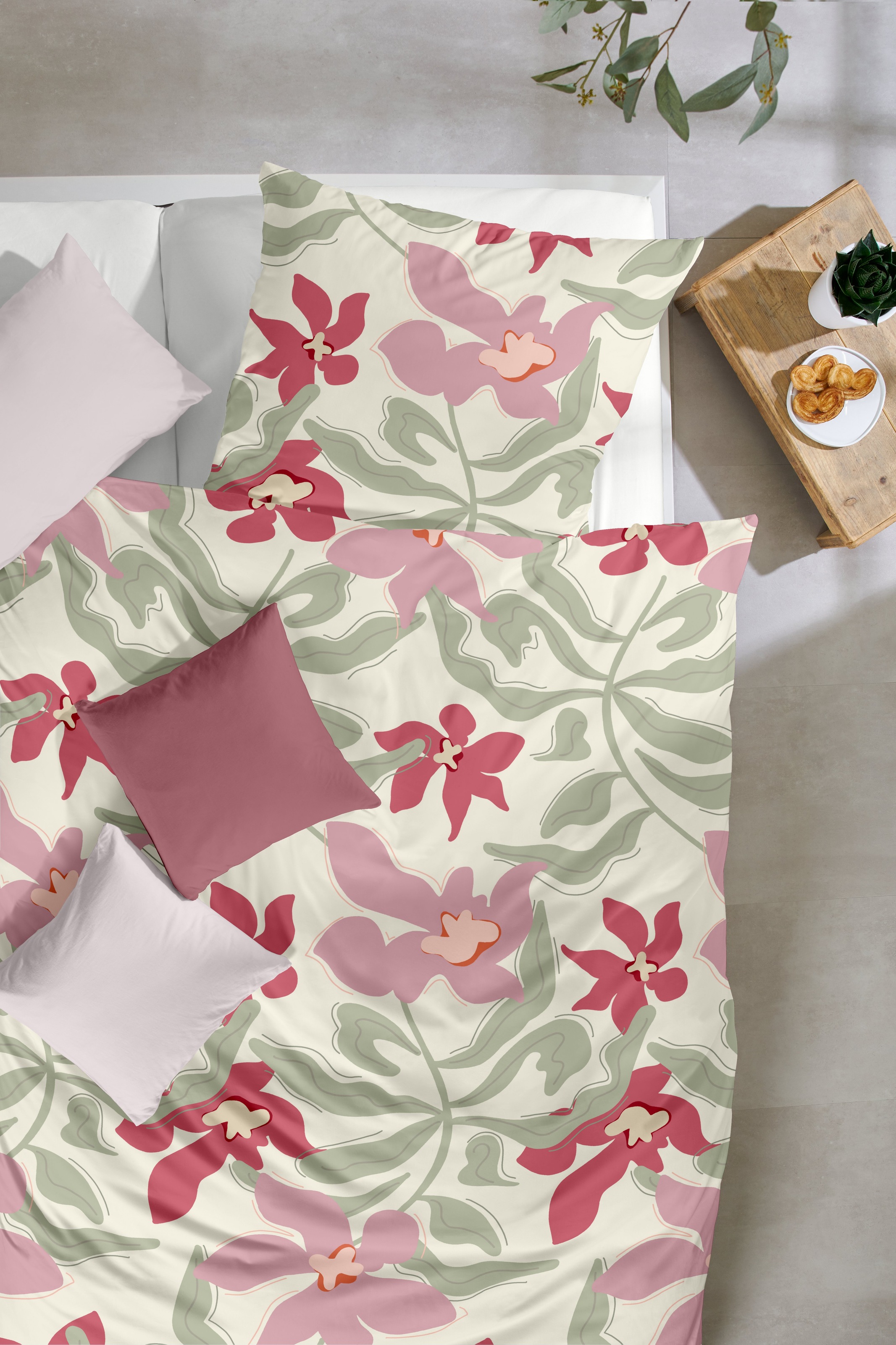 Thumbnail - Primera Bettwäsche "Biber-Bettwäsche Matisse" 2 Stk. tlg. mit verspieltem Blumenmuster