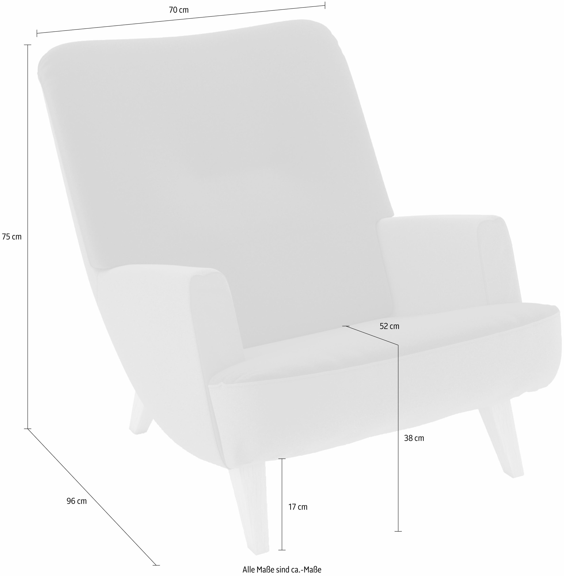 Max Winzer® Loungesessel »build-a-chair Borano außergewöhnlicher Sessel, tolle Farbkombinationen«, modern im Retrolook, zum Selbstgestalten