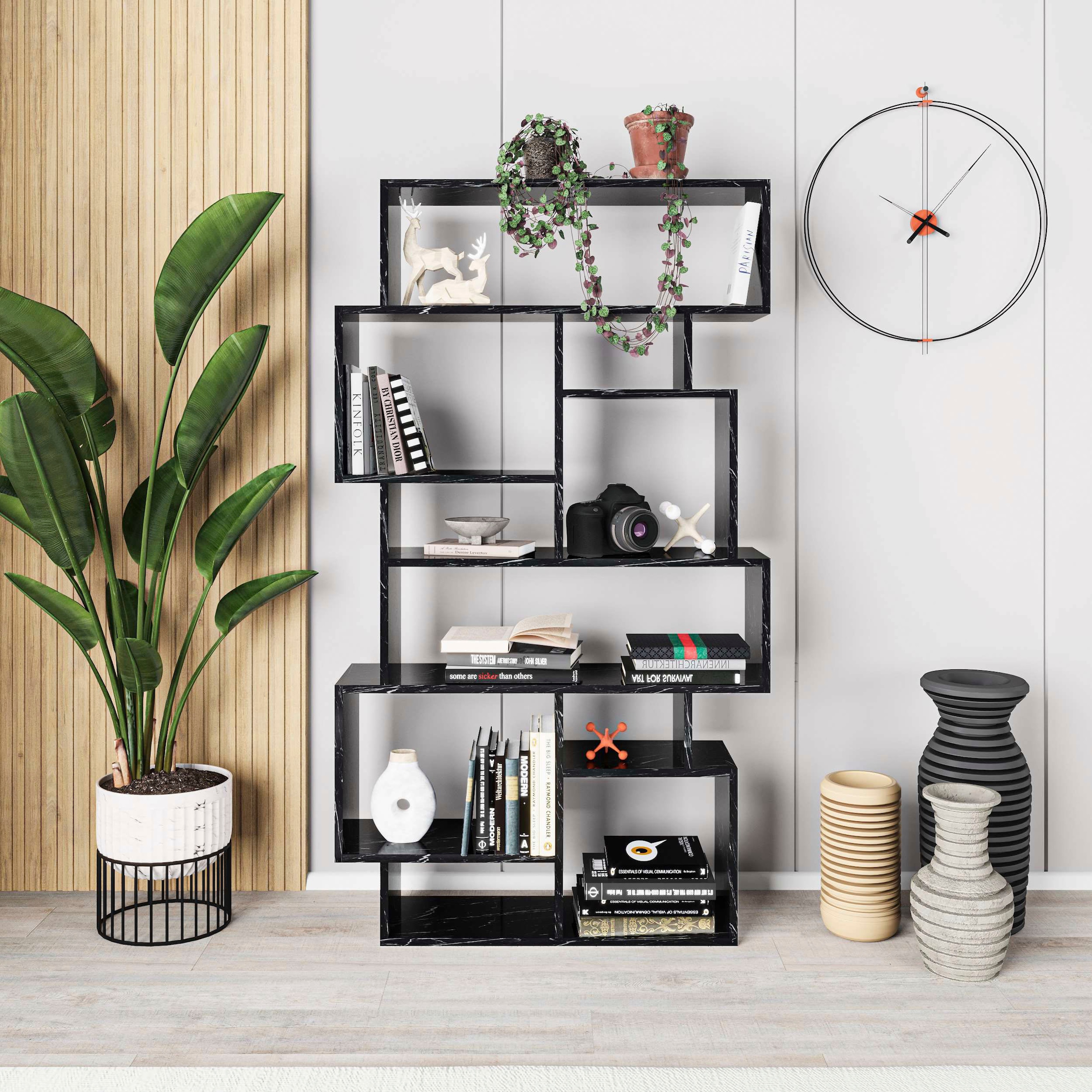 Decortie Bücherregal »Karmato Bücherregal«, (Packung), Leichte Montage, Lagerung, Platzsparend
