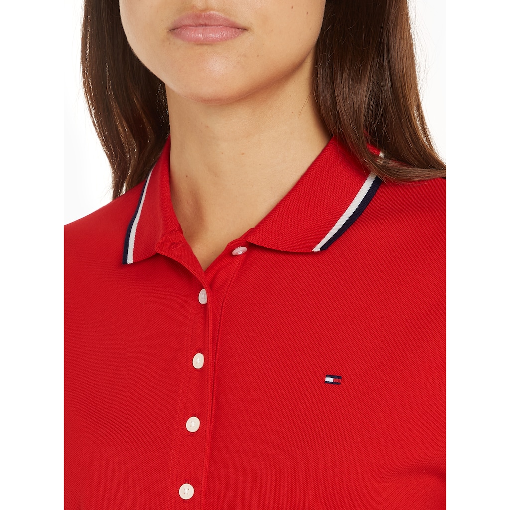 Tommy Hilfiger Poloshirt »REG STRIPE SLV POLO CAP SLEEVE«, mit kontrastfarbenen Einsätzen