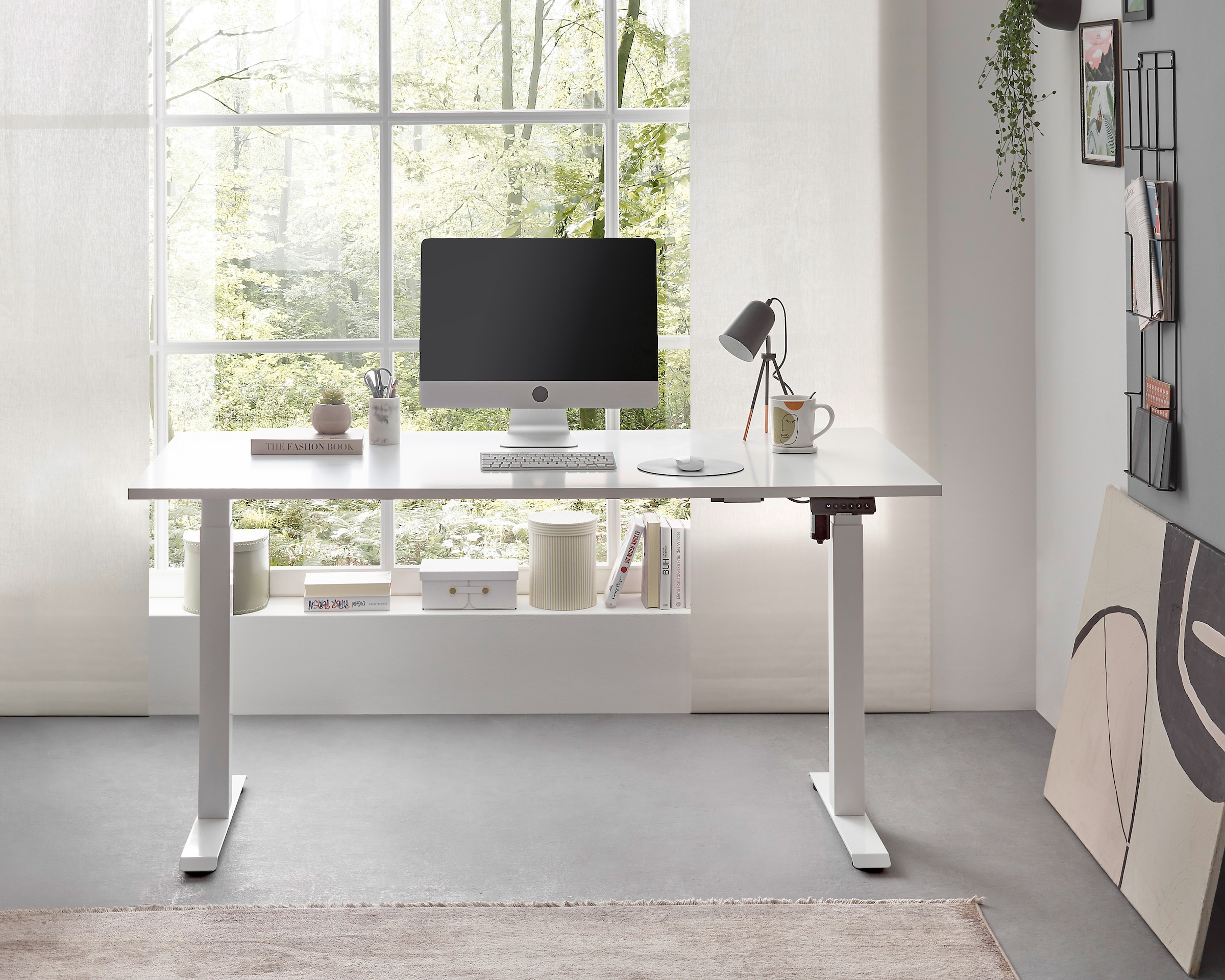BEGA OFFICE Schreibtisch, (2 St.), Breite 137 cm, stufenlos höhenverstellbar 74-117 cm