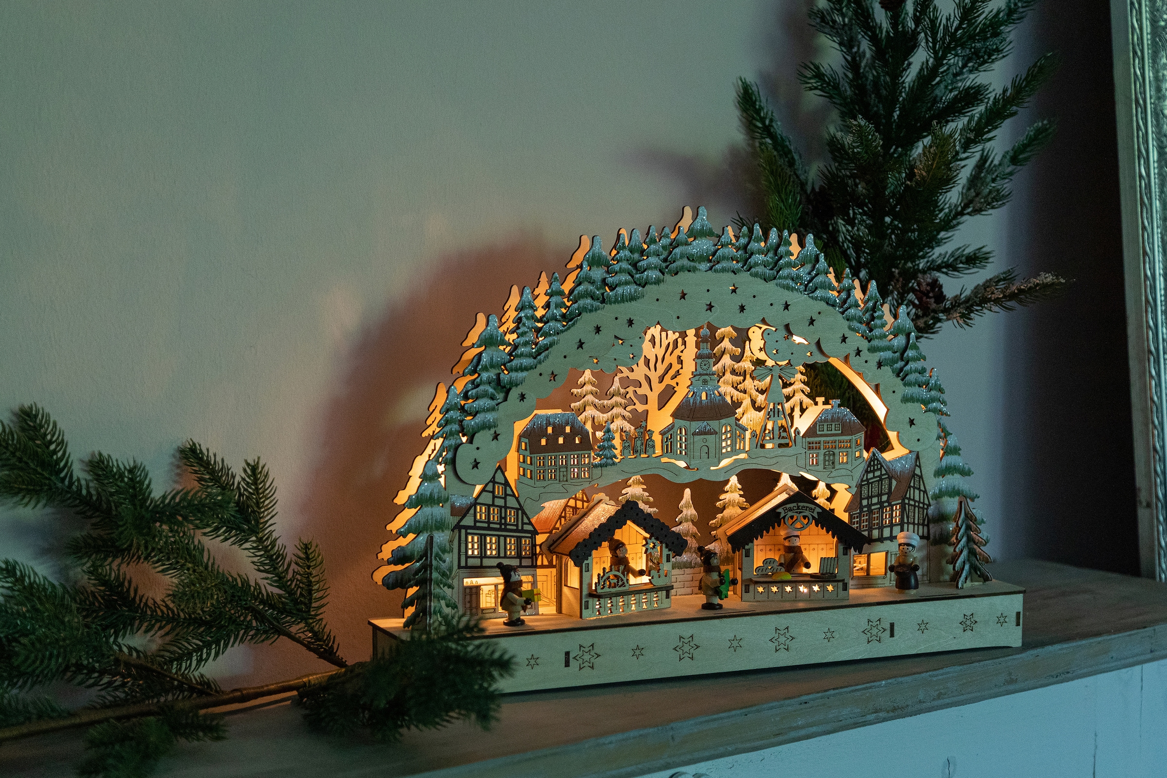 Myflair Möbel & Accessoires LED Schwibbogen »Weihnachtsdeko«, aus Holz, mit LED  Beleuchtung, Höhe ca. 30 cm kaufen | BAUR