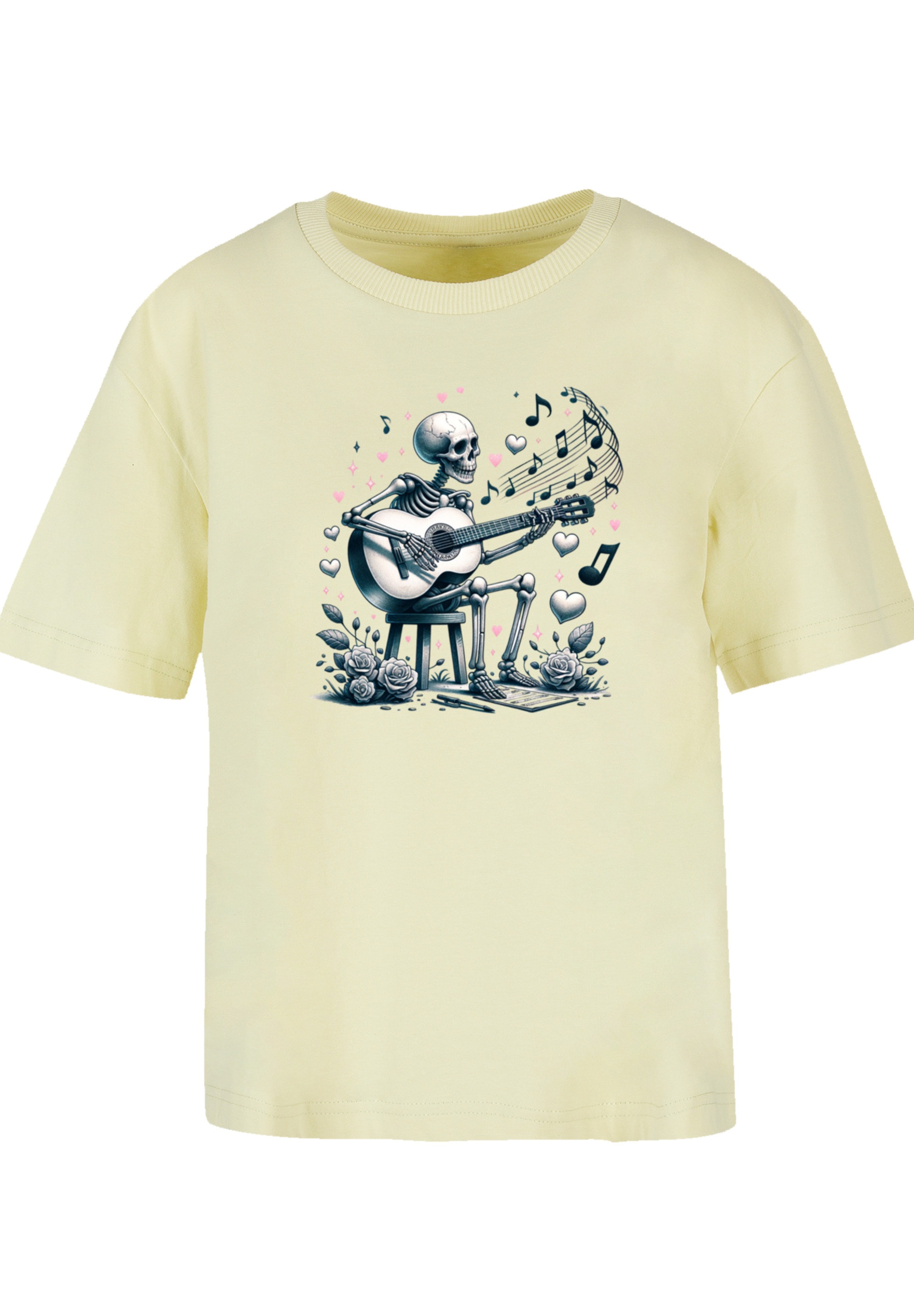 F4NT4STIC T-Shirt »Skelett spielt Gitarre, Musik, Liebe«, Premium Qualität