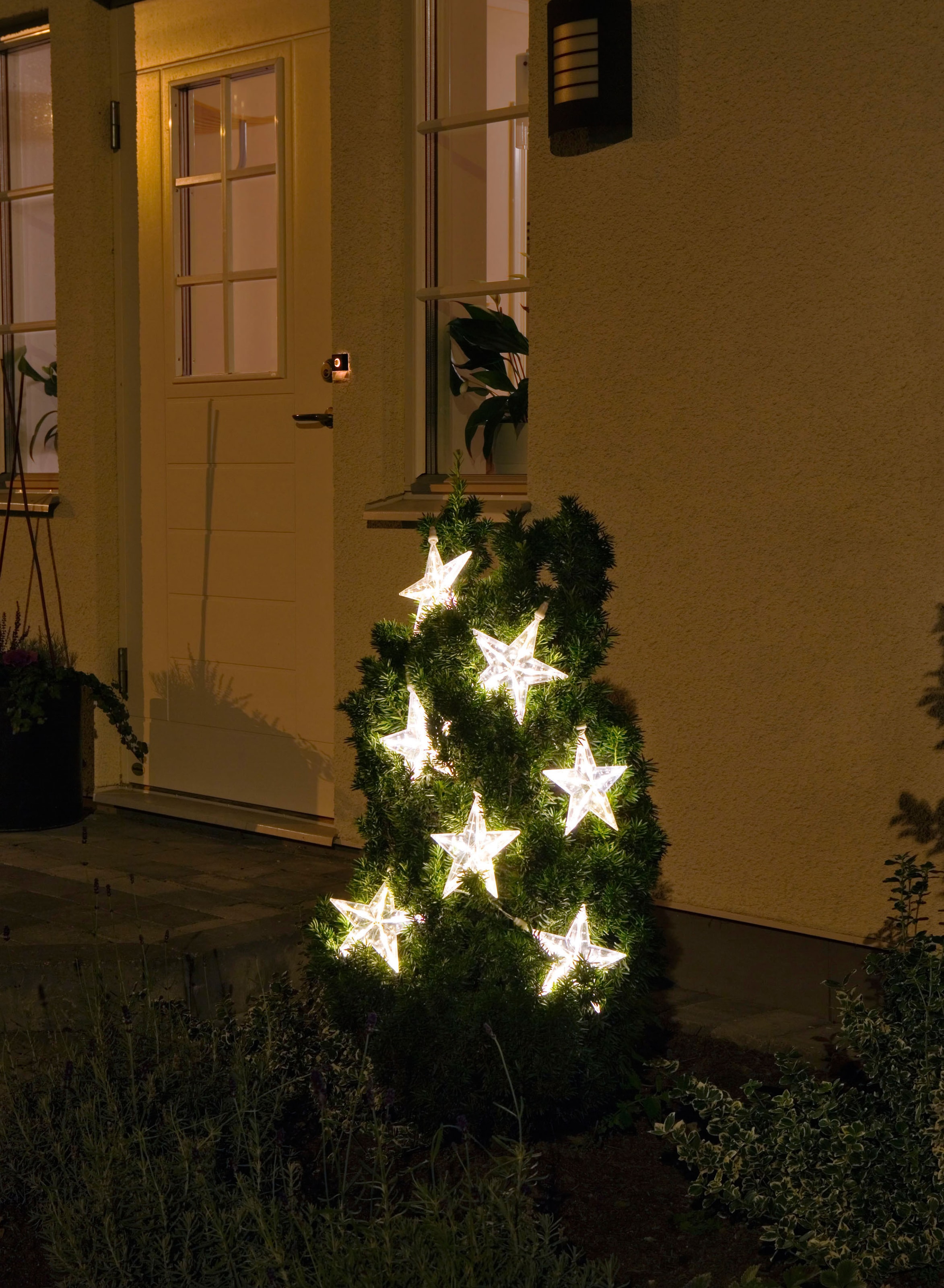 transparentes | 35 Kabel LED-Lichtervorhang aussen«, Dioden, 7 warmweiße mit BAUR »Weihnachtsdeko kaufen KONSTSMIDE Sternen,