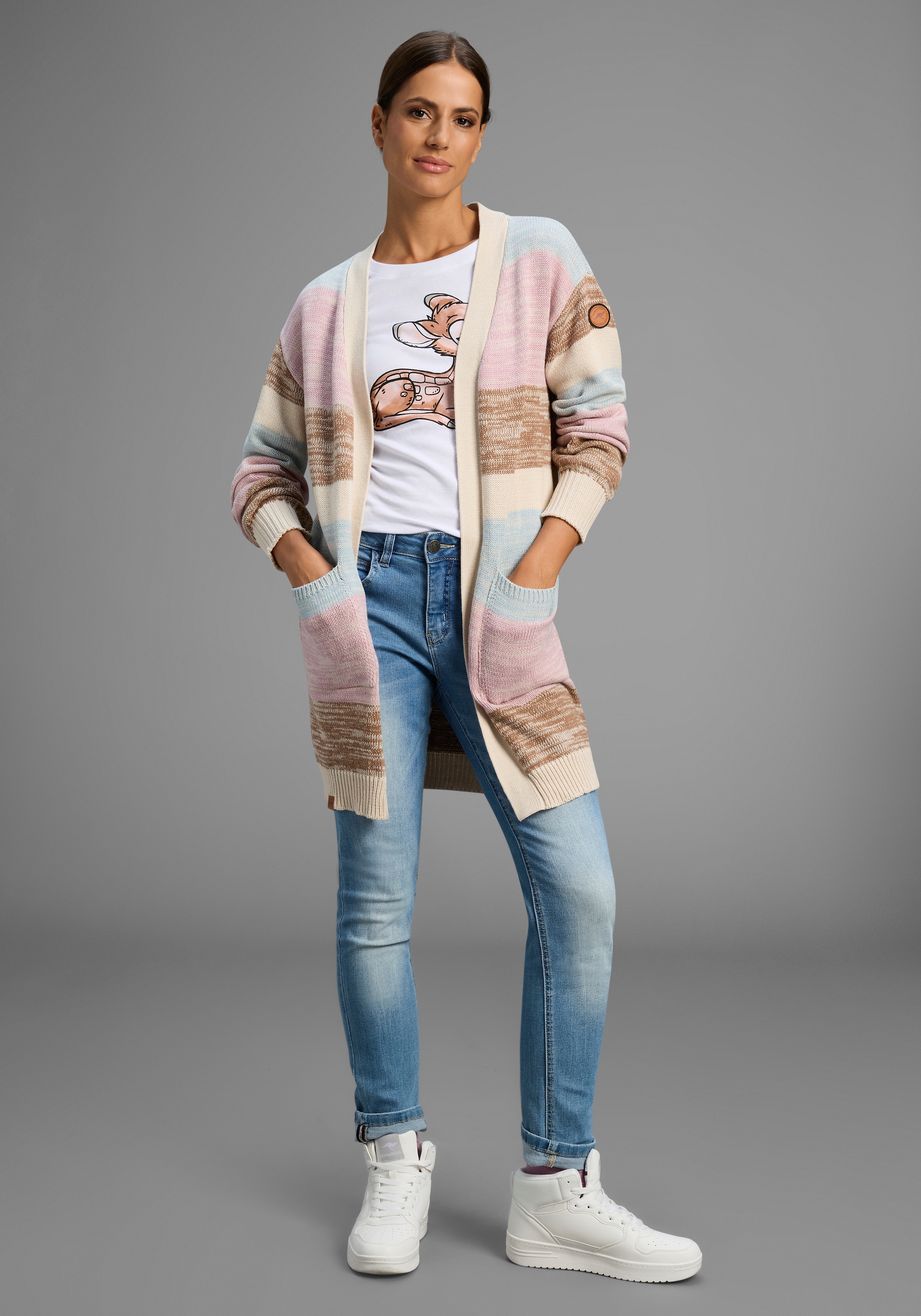 KangaROOS Strickjacke, in offener Long-Form