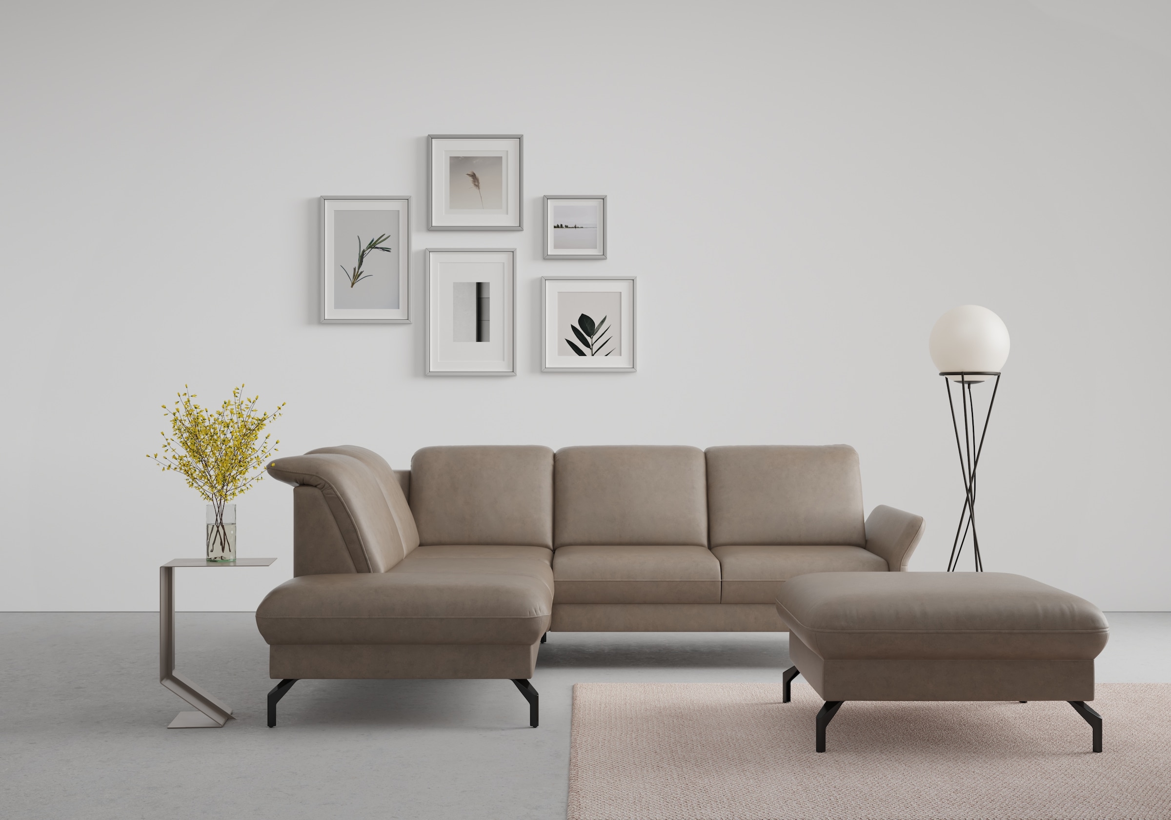 sit&more Ecksofa "Fashion L-Form" wahlweise mit Kopfteilverstellung und Vorziehsitz, motorisch