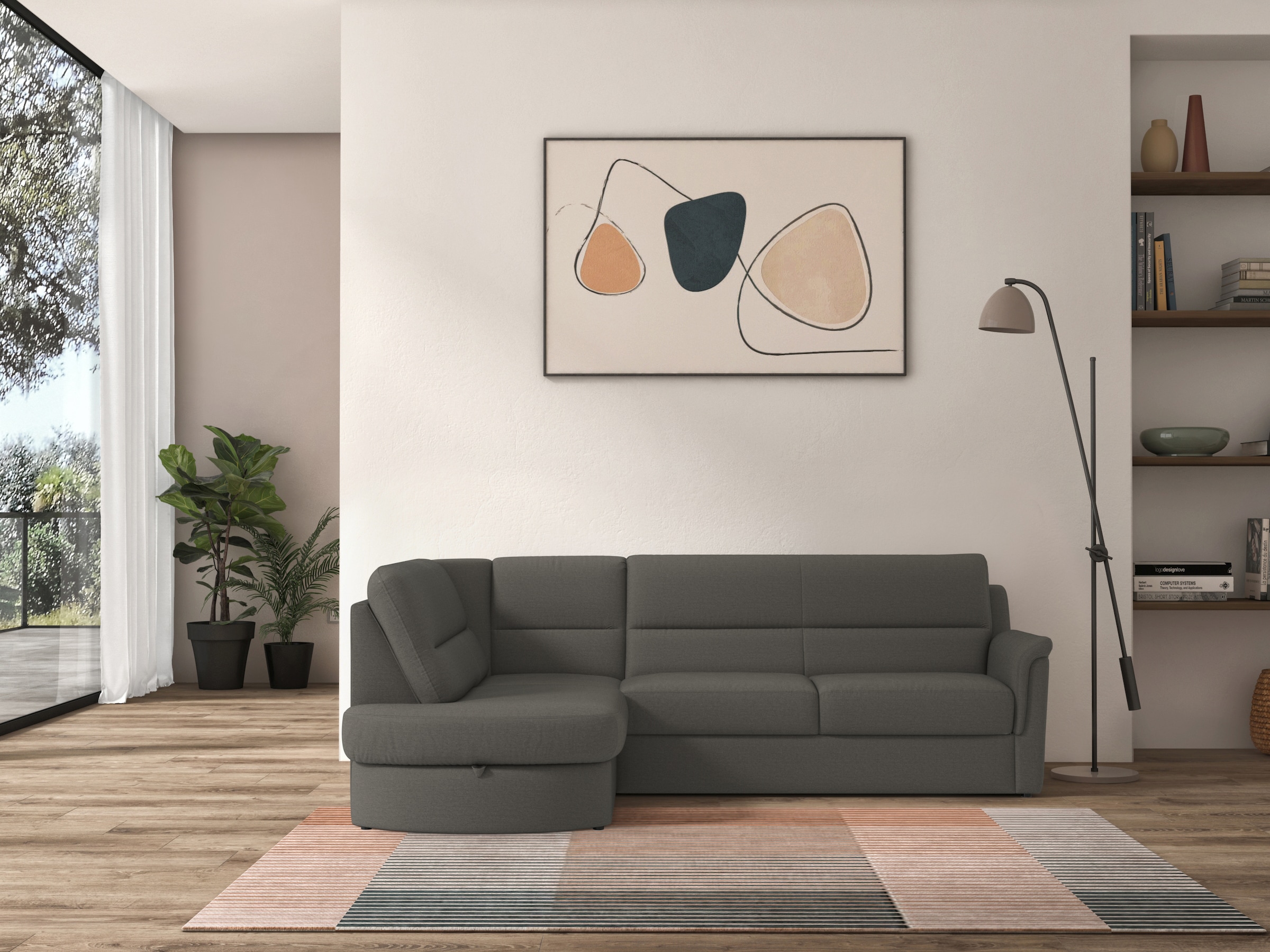 sit&more Ecksofa »Panini L-Form« wahlweise mit Bettfunktion und Bettkasten