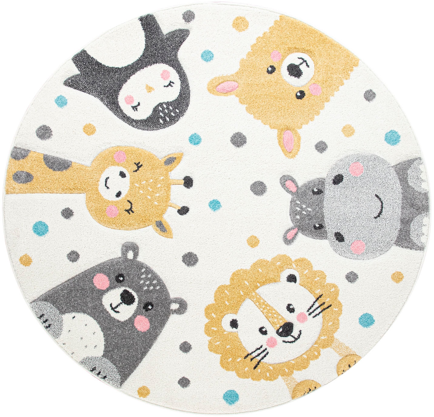 Paco Home Kinderteppich "Fino 331" rund 16 mm Höhe 3D-Design, niedliches Ti günstig online kaufen