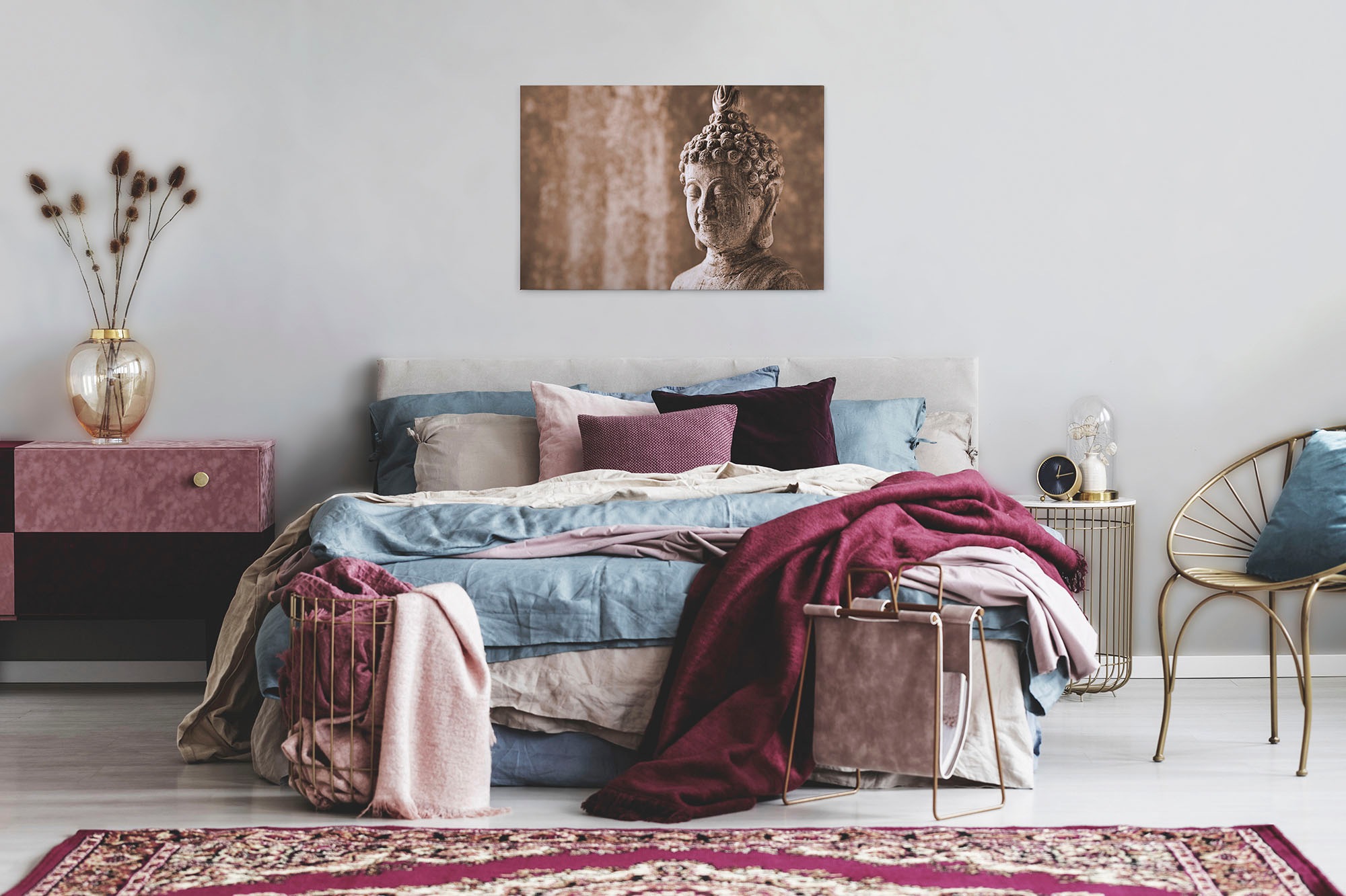 A.S. Création Leinwandbild »Asian Culture«, Kunst-Gemälde-Kinder, (1 St.), Asiatisch Buddha Relax Keilrahmen Entspannung Leinwand-Bild Wohnzimmer