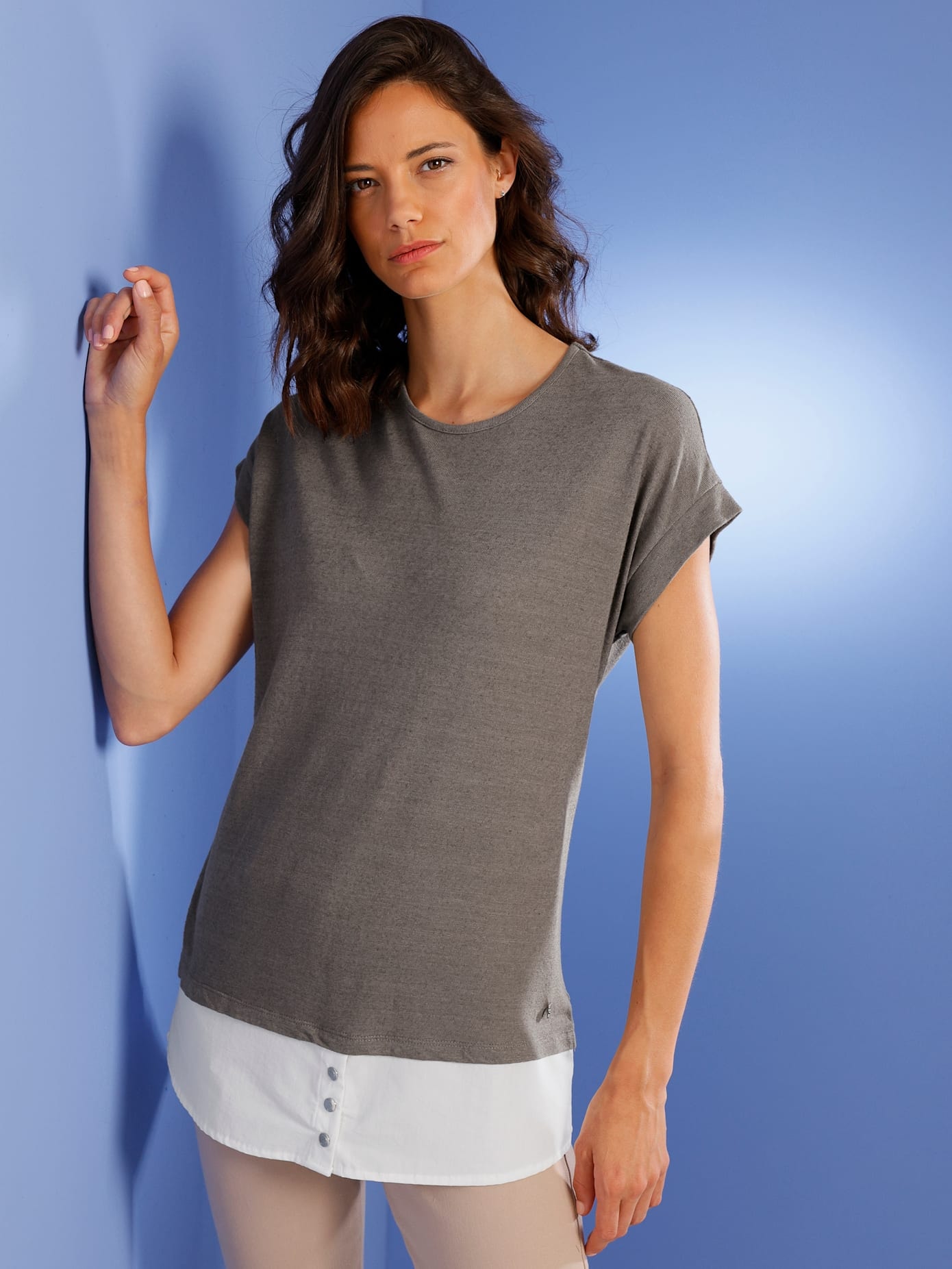 CREATION L PREMIUM 2-in-1-Shirt "Leinen-Viskose-Shirt" 1 Stk. tlg. günstig online kaufen