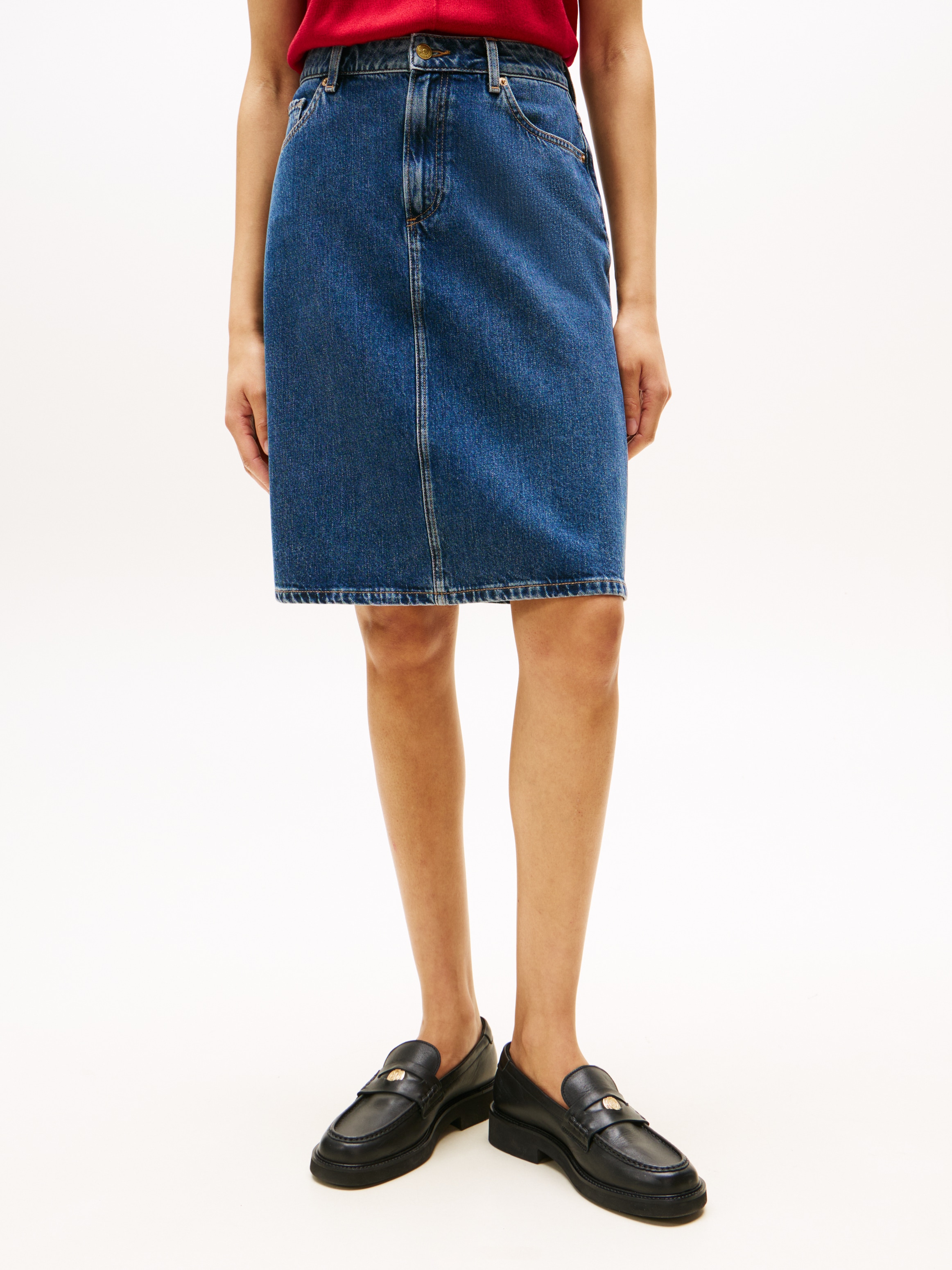 Tommy Hilfiger Jeansrock "DNM DEE STRAIGHT KNEE RW SKIRT" günstig online kaufen