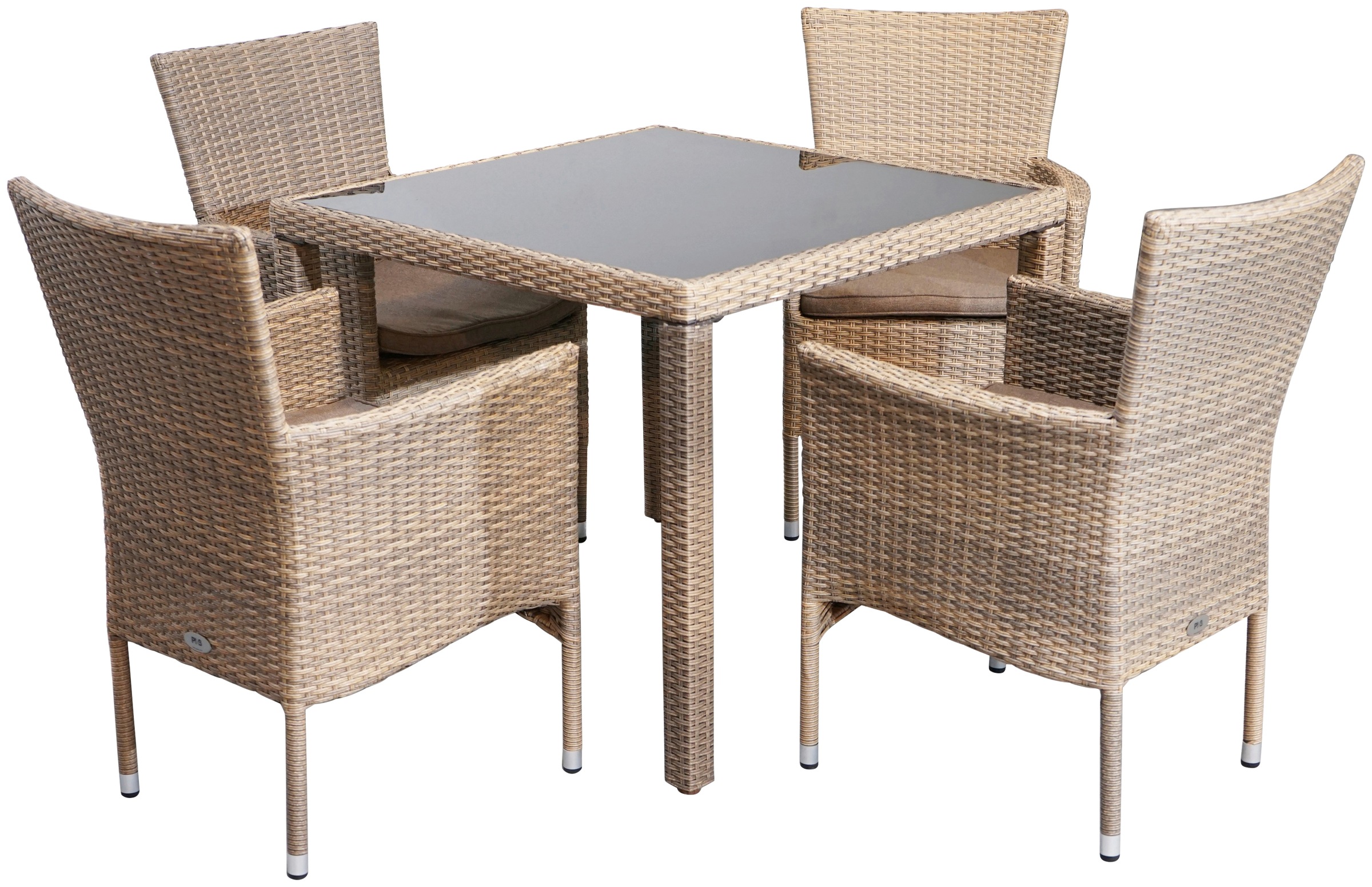 Ploß Gartenmöbelset »WINDSOR«, (5 tlg.), vier Stühle und ein Tisch