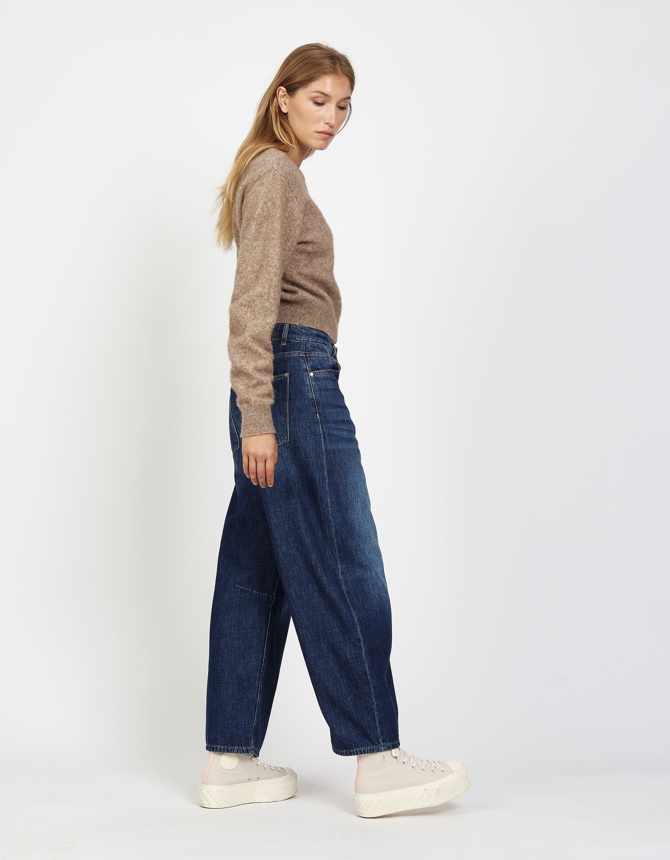Weite Jeans GANG "GANG Jeans Loose Fit 94SARINA", Damen, Gr. 27, denim dunkelblau, Jeans, 100% Baumwolle, Jeans 6