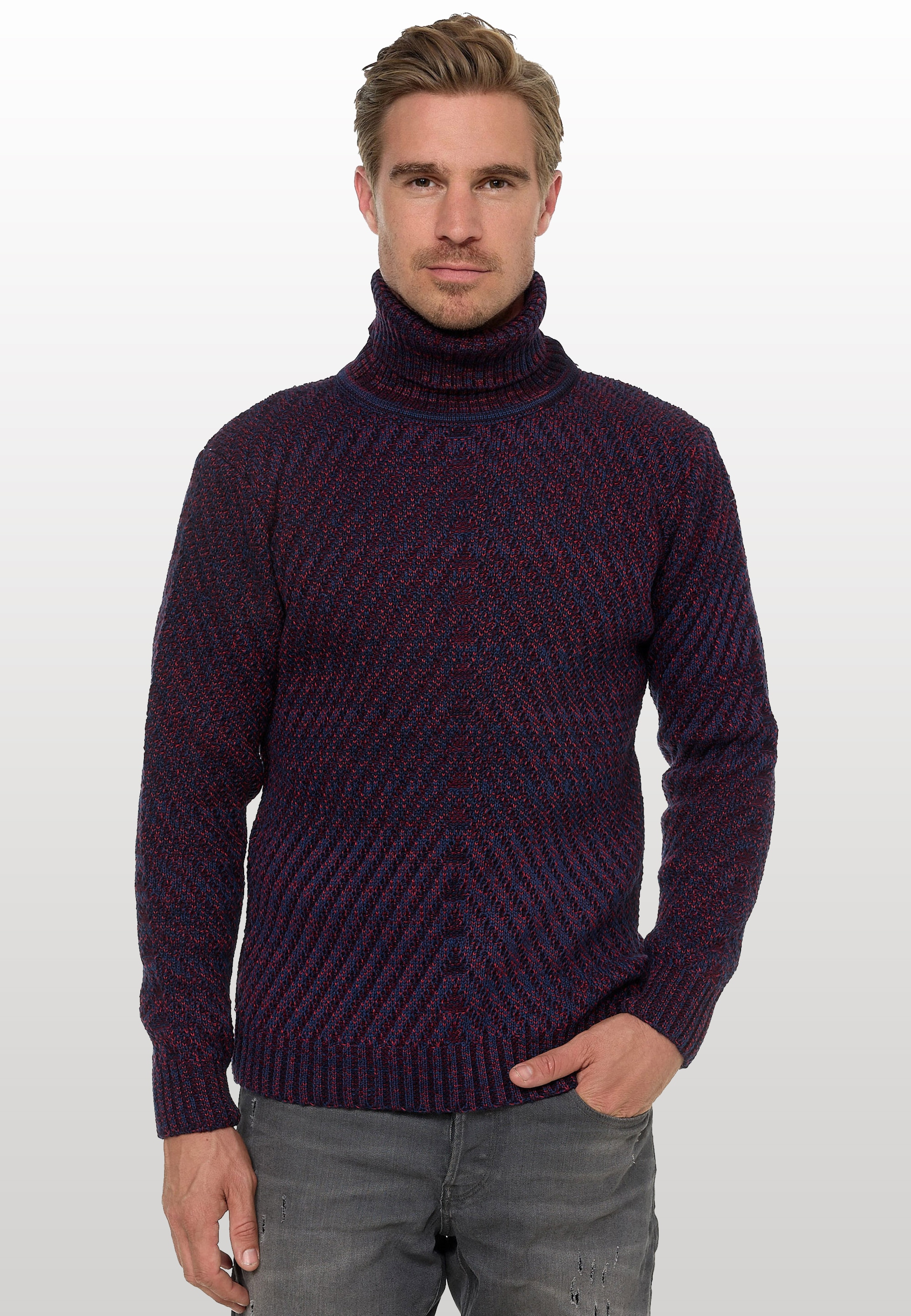 Rusty Neal Strickpullover, im angesagten Kontrast-Design