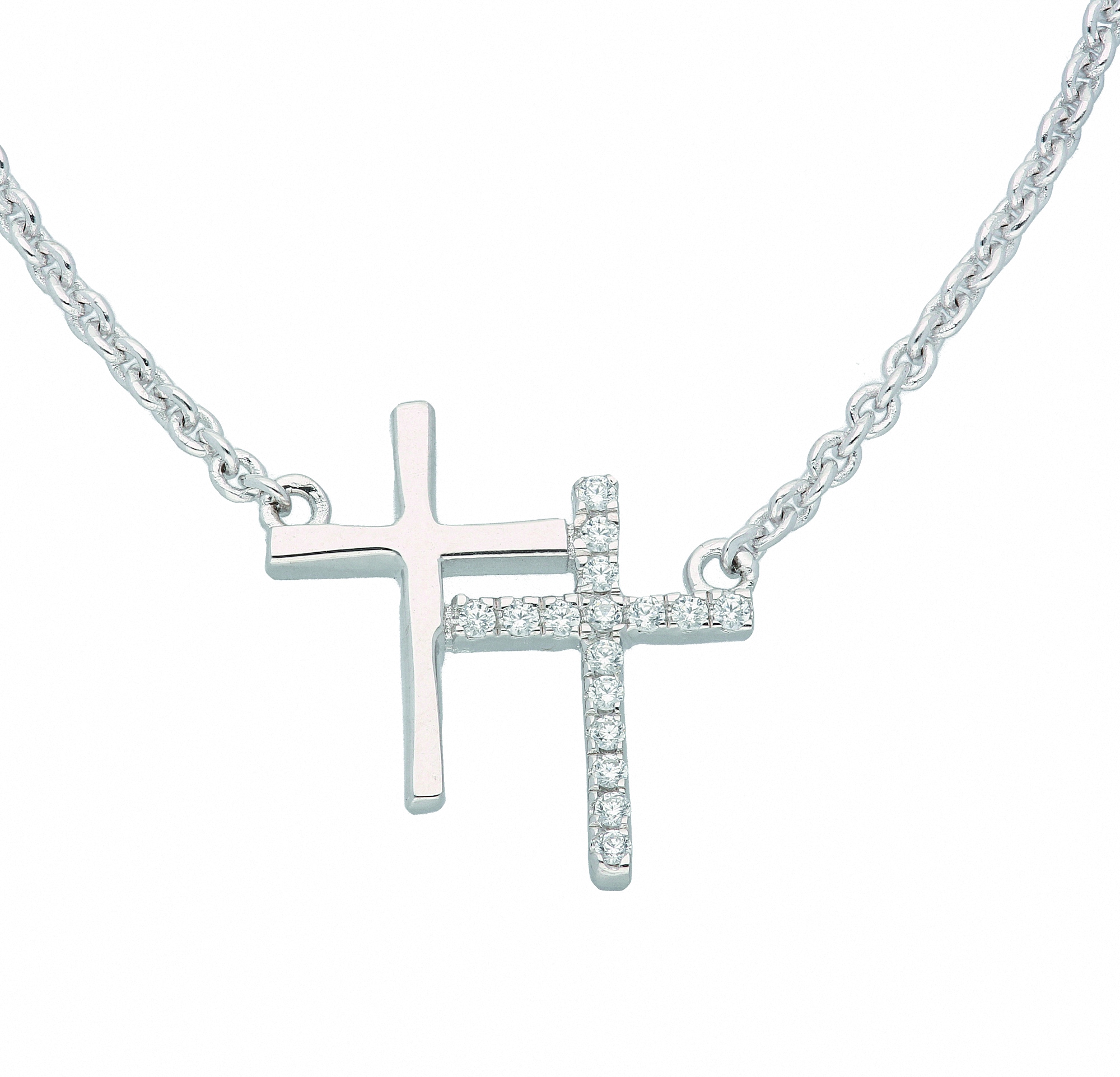 Adelia´s Kette ohne Anhänger mit Zirkonia | Set Silber mm«, cm Anhänger kaufen »925 Schmuckset Halskette Ø mit BAUR 0,8 45 