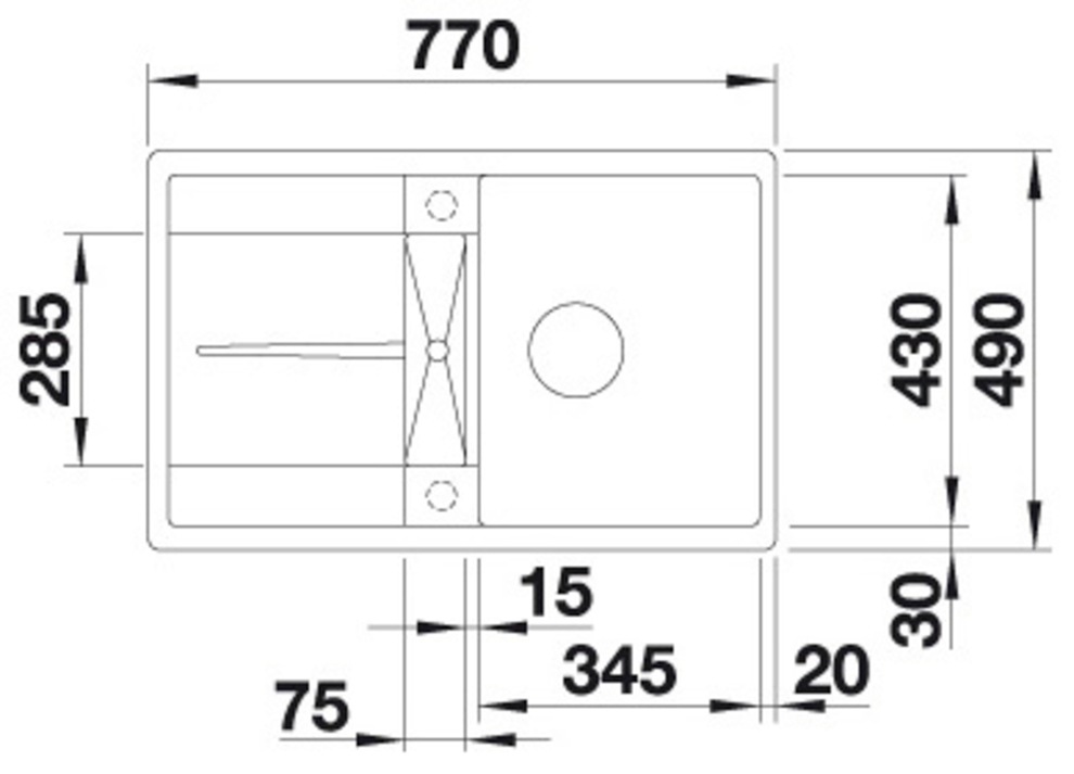 Blanco Granitspüle »METRA 45 S-F«, erhältlich in mehreren Farben