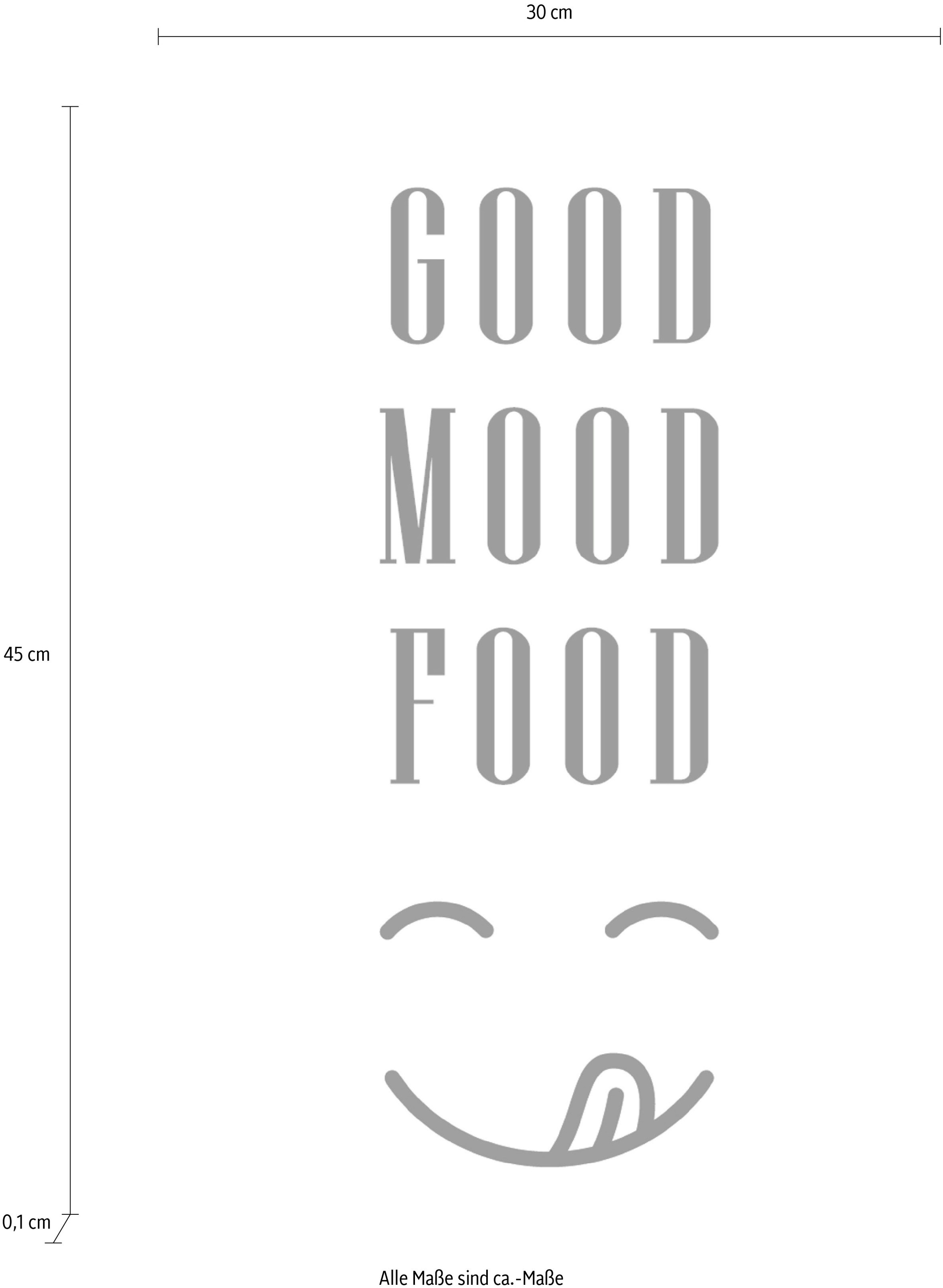 queence Wanddekoobjekt »GOOD MOOD FOOD«, Stahlschild, Blechschild, Spruch, Witzig, Wanddeko, retro, 20x30cm
