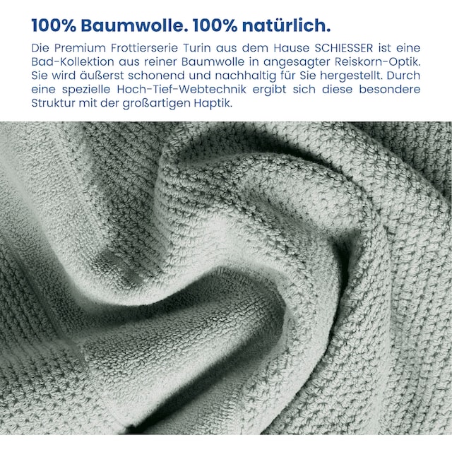 Schiesser | Duschtücher (2 St.), Reiskorn-Optik »Schiesser 100% Baumwolle«, aus Turin 2er BAUR Set im Handtücher