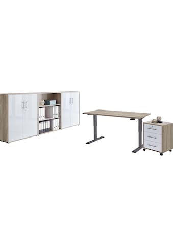 Büromöbel-Set »Tabor«, (Set, 5 St.), mit elektrisch höhenverstellbarem Schreibtisch