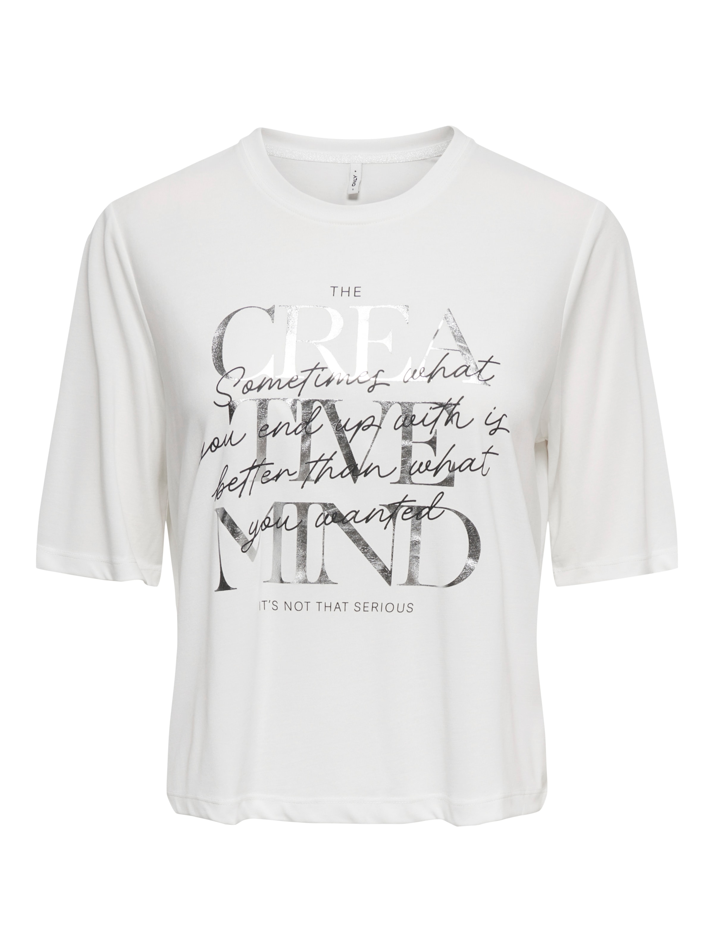 ONLY Kurzarmshirt »ONLFREE MAYA S/S PRINT TOP BOX JRS« Materialmix, regular fit, Rundhals
