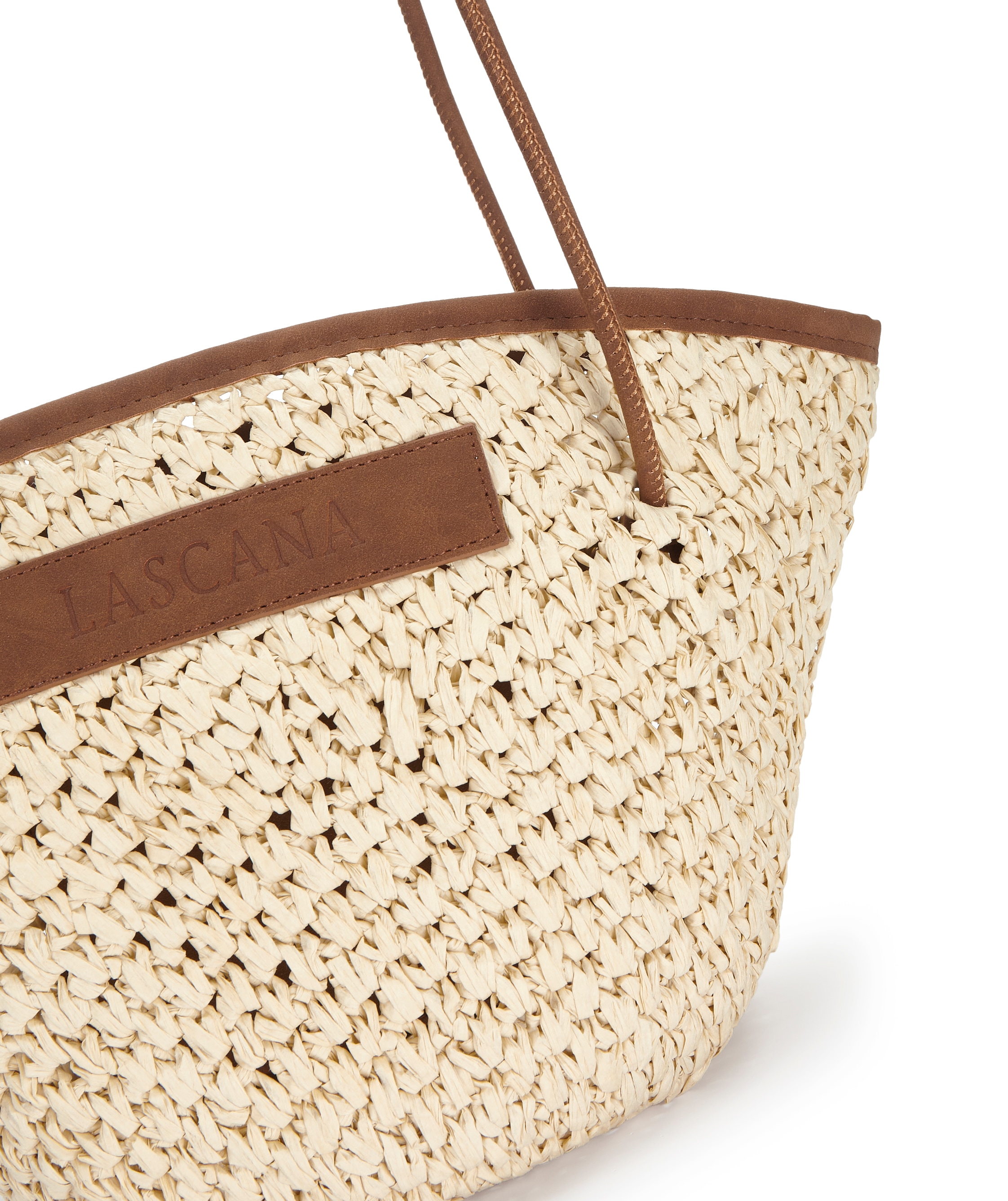 LASCANA Shopper »Strandtasche, Schultertasche, Korbtasche, Tragetasche, Einkaufstasche« Handtasche in modischer Bast-Optik