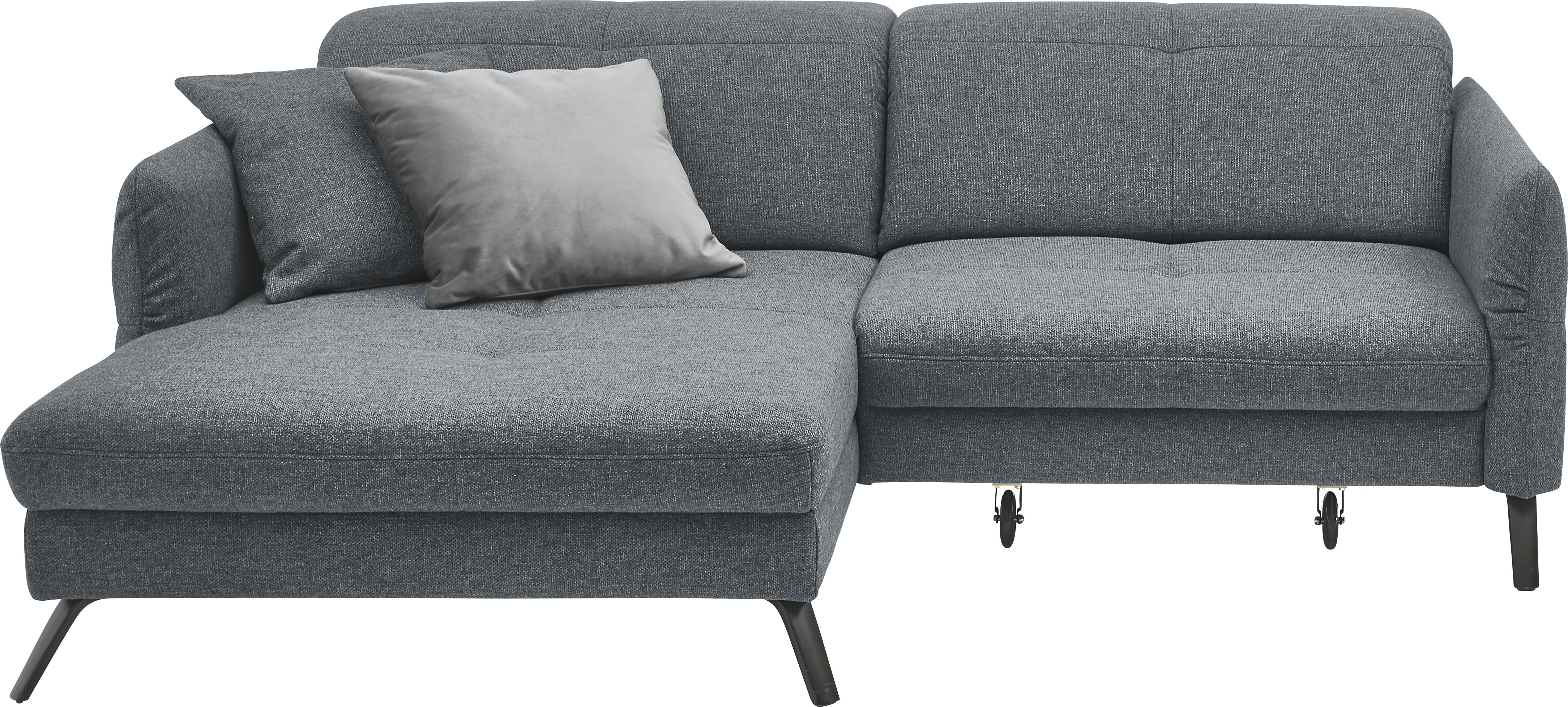 set one by Musterring Ecksofa "SO 4400 V" wahlweise mit motorischer Bettfunktion & Kopfverstellung, Fuß schwarz