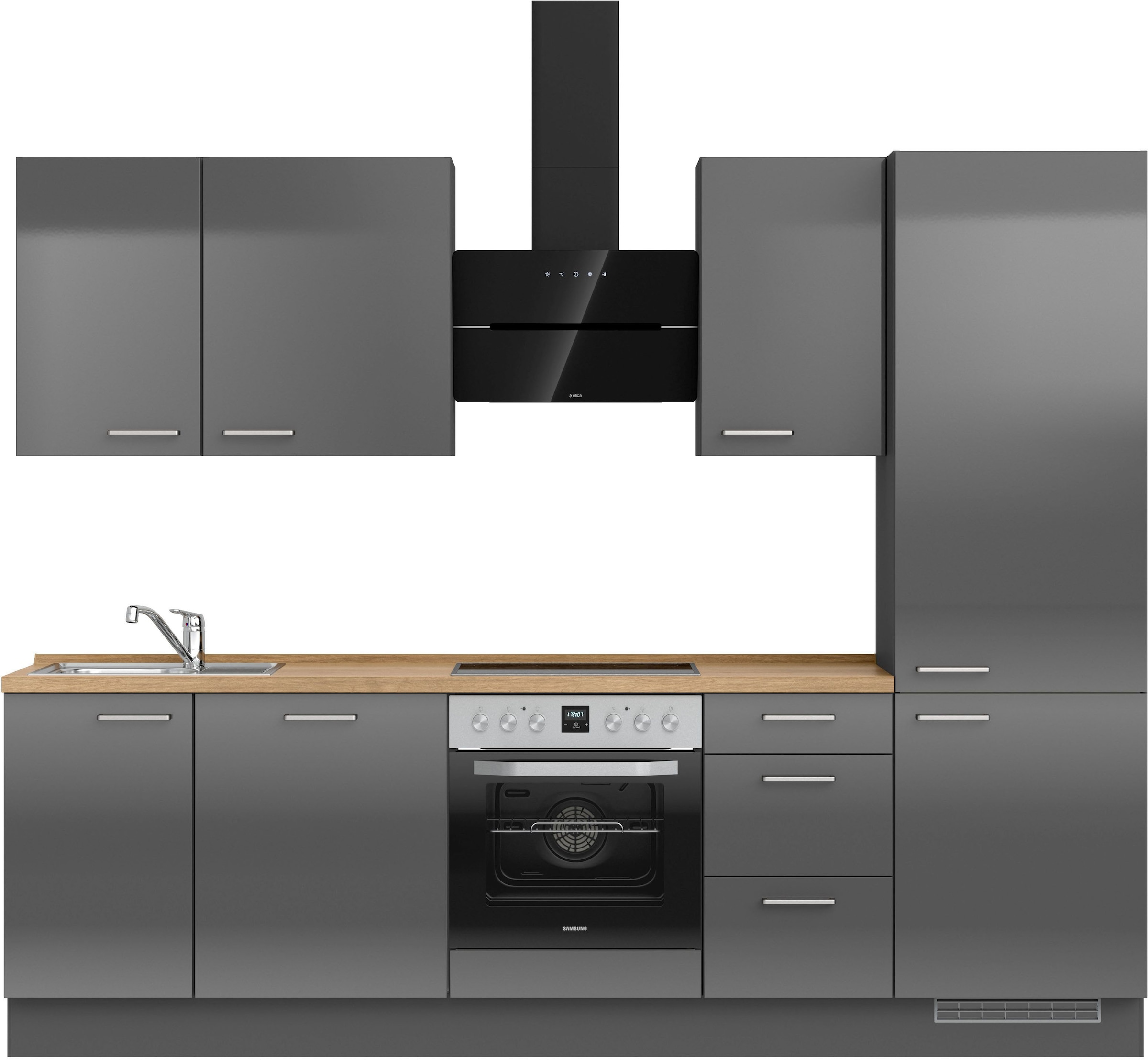 nobilia Küchenzeile ""Flash II", NEU: individuell anpassbar mit gratis Profi-Beratung" vormontiert, Breite 270 cm, Ausrichtung wählbar, wahlw. mit E-Geräten