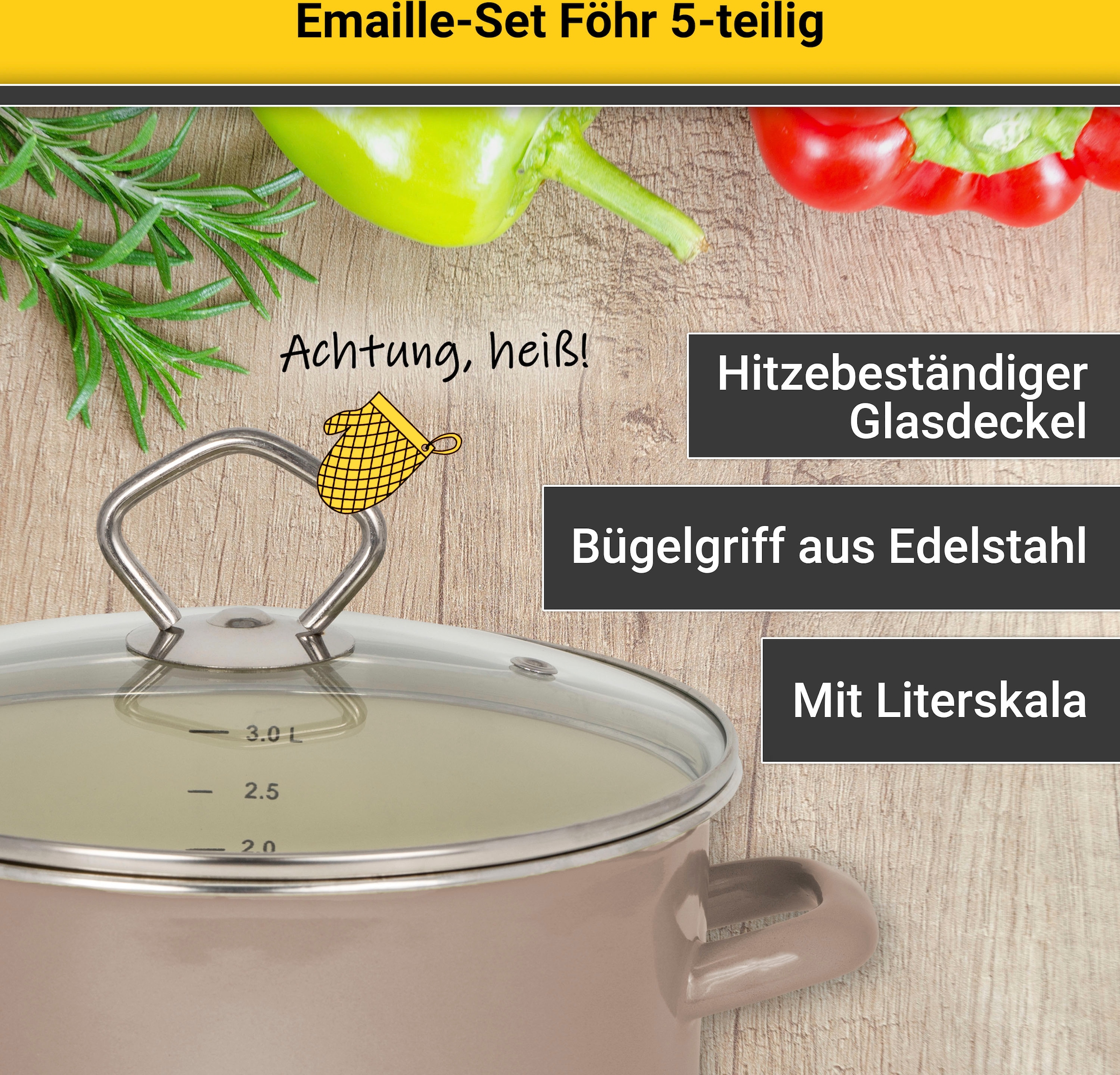 Krüger Topf-Set tlg.), | 8 »Föhr«, (Set, Induktion Emaille, BAUR kaufen