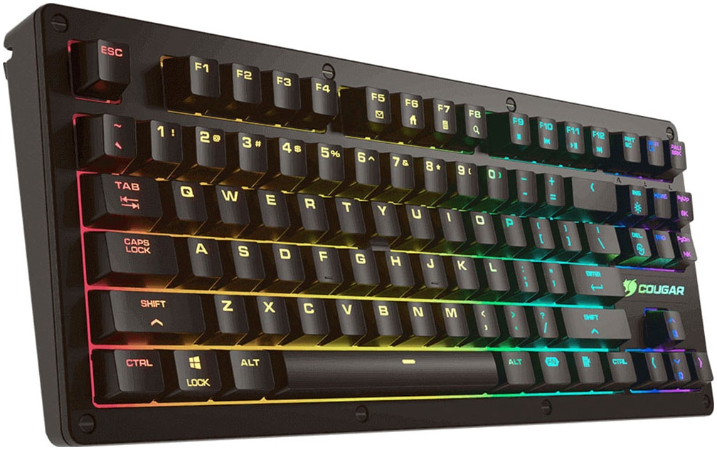 Cougar Gaming-Tastatur »Puri TKL RGB«, (Schutzhülle-Multimedia-Tasten-Funktionstasten-USB-Anschluss)