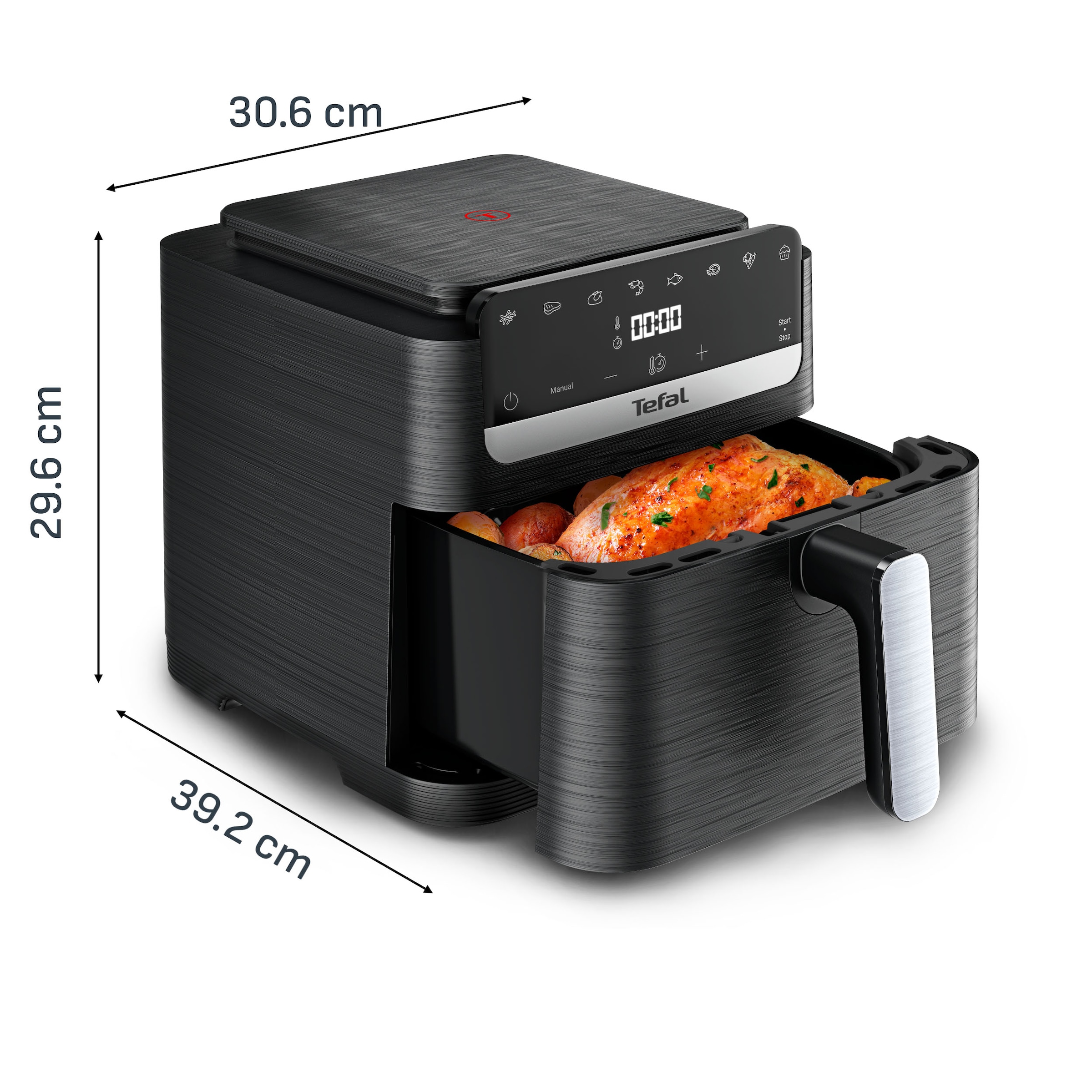 Tefal Heißluftfritteuse »EY8618 Easy Fry Mega Compact« platzsparendes Design, 7,5 L, 8 Portionen, intuitiver Touchscreen