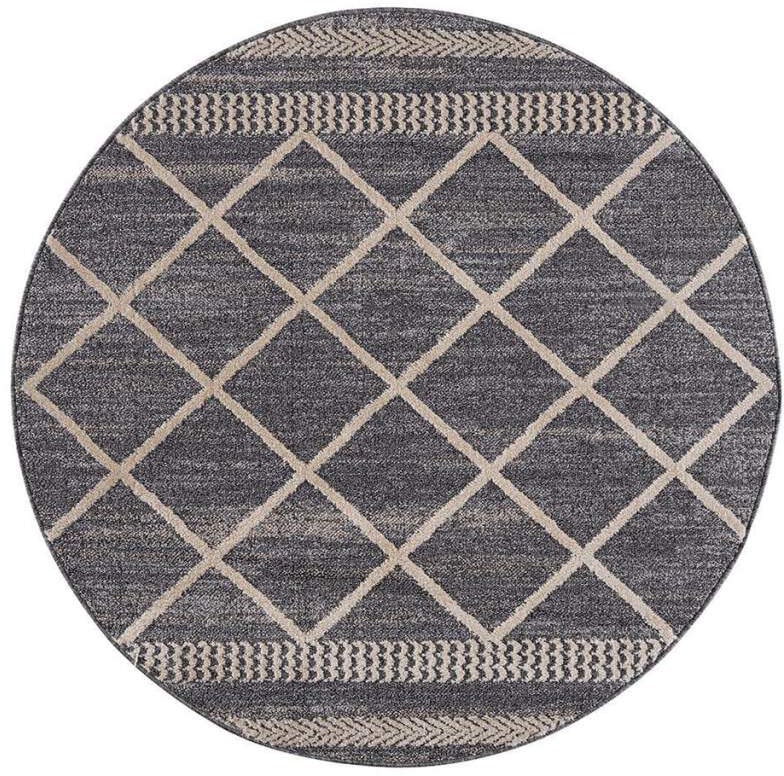 Carpet City Teppich »Art 2645«, rund, 7 mm Höhe, Kurzflor, Rauten-Optik, ideal für Flur & Diele