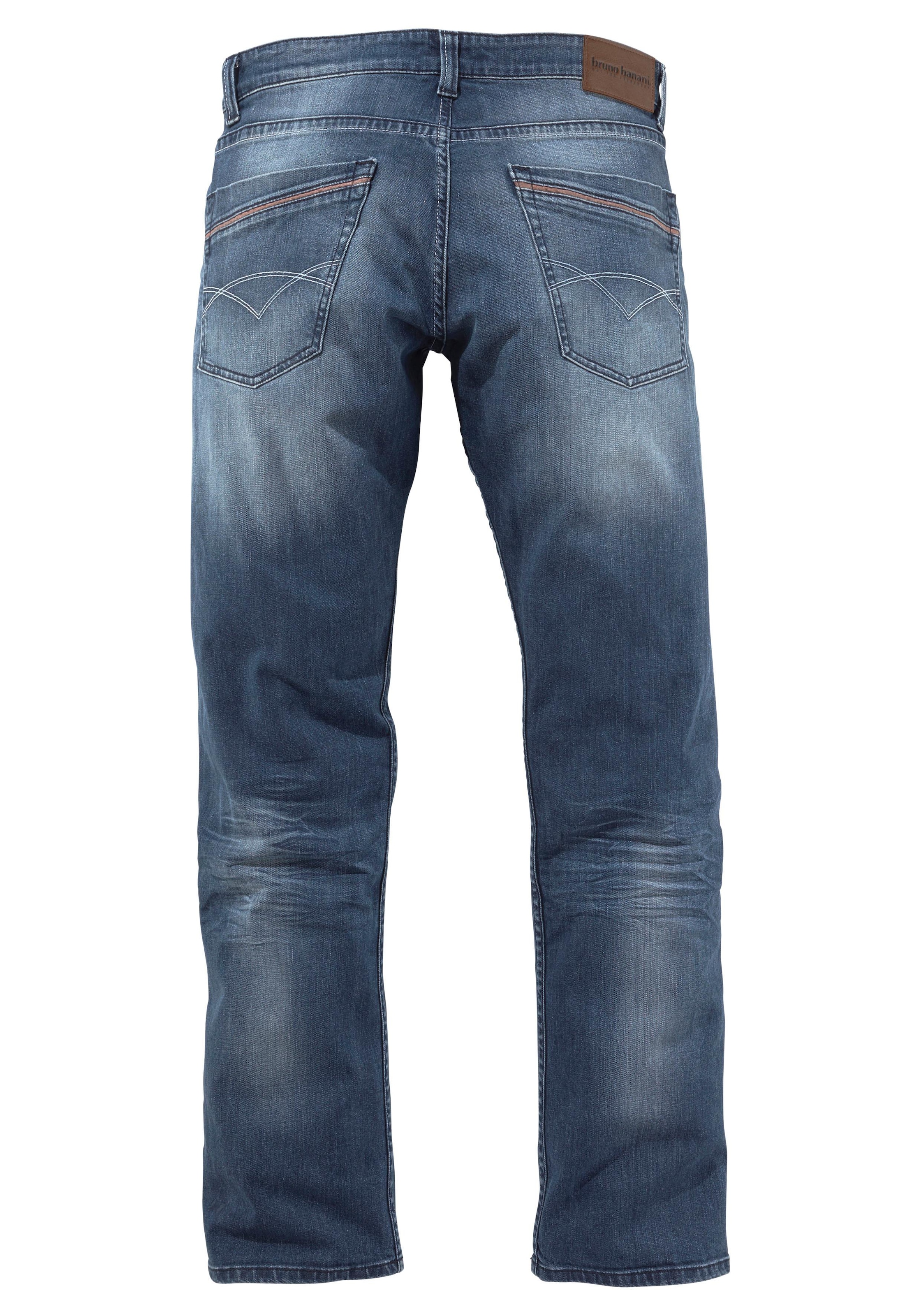 Bruno Banani Straight-Jeans »Dylan«, gerade Beinform, Used-Waschung, niedrige Leibhöhe