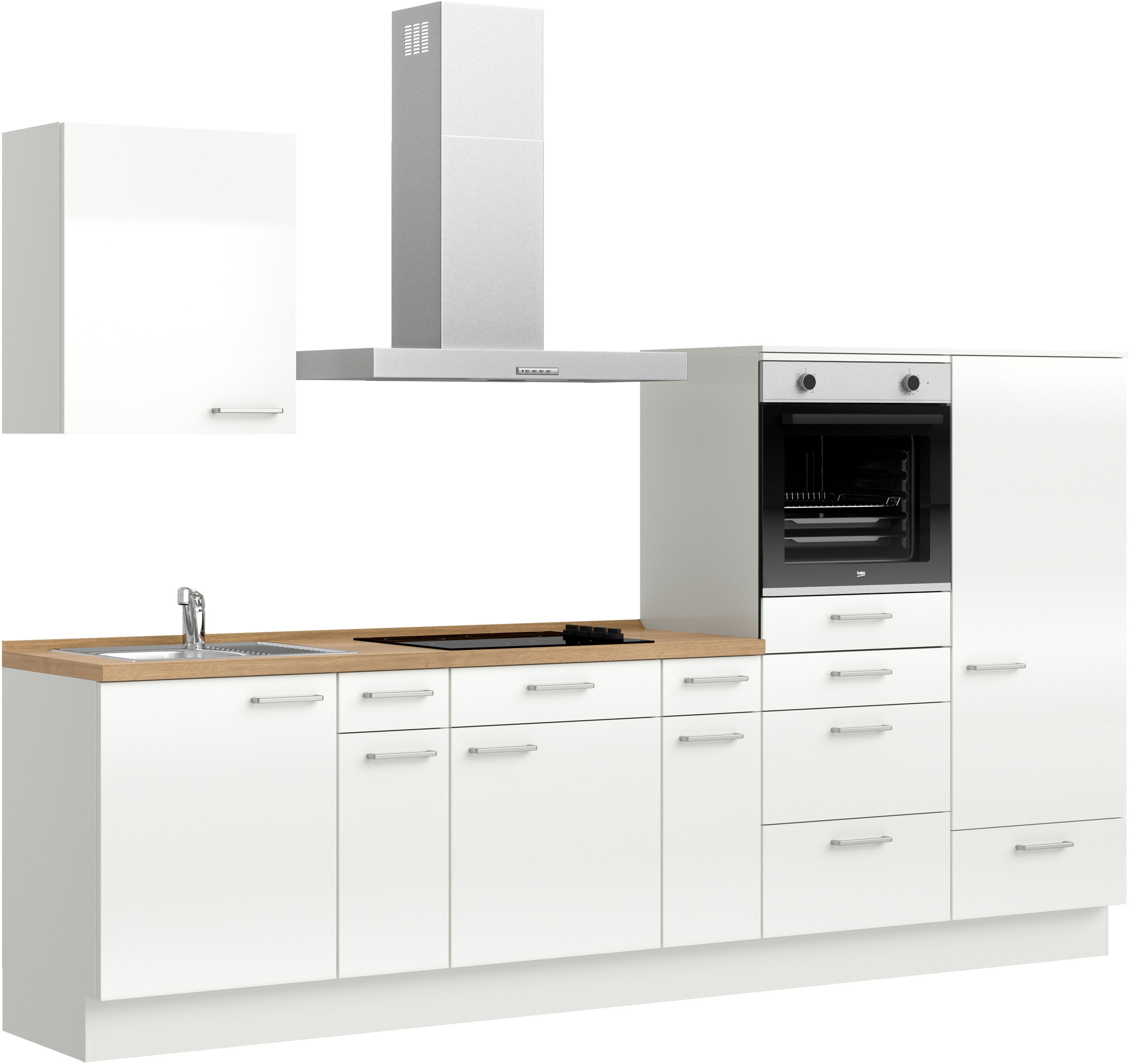 nobilia® Küchenzeile »"Flash I"«, vormontiert, Ausrichtung wählbar, Breite 300 cm, wahlw. mit E-Geräten