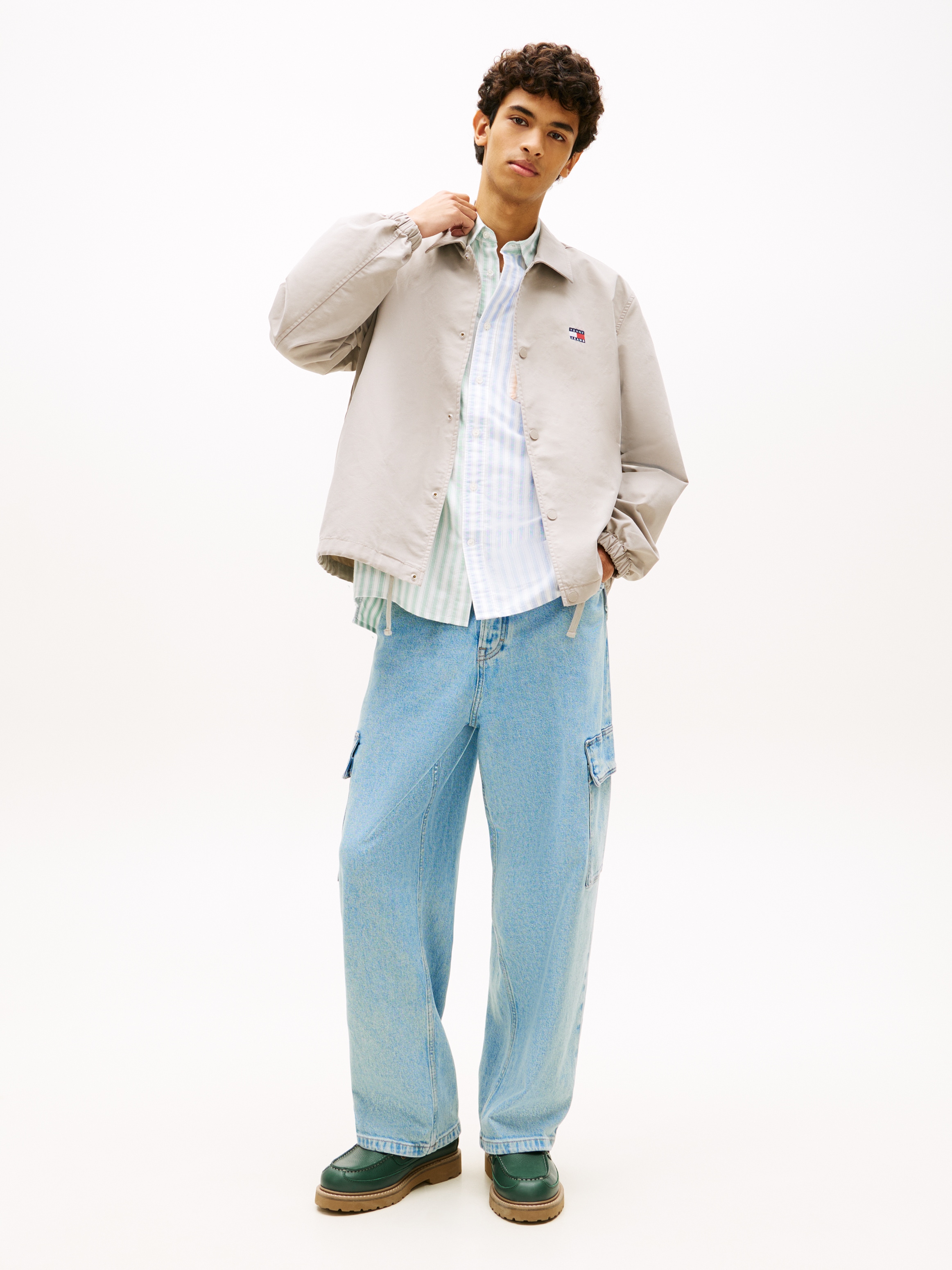 Tommy Jeans Hemdjacke »TJM SPORT OVERSHIRT« ohne Kapuze Regular fit mit Knopfleiste