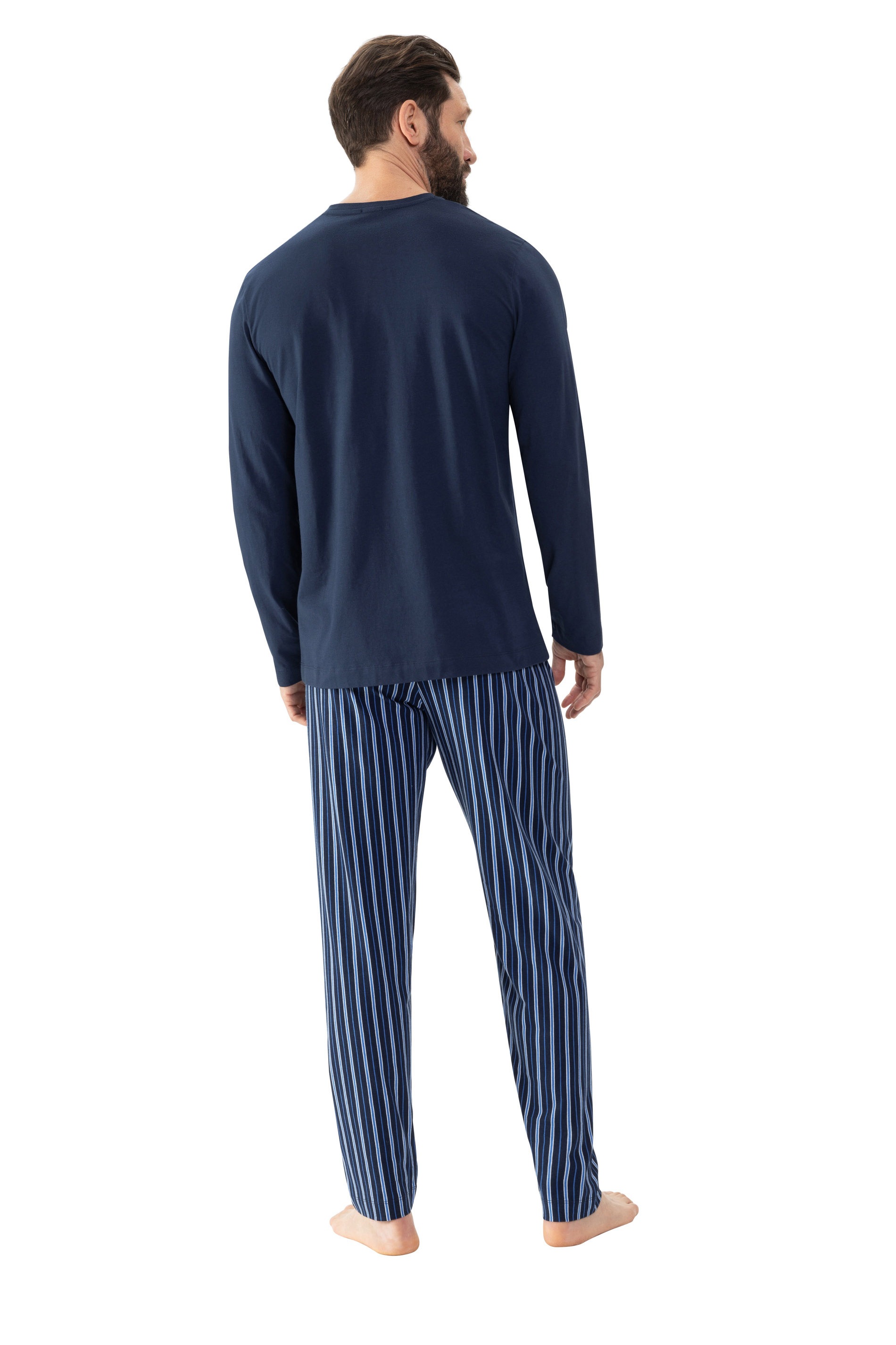 Mey Schlafanzug "STRAIGHT", (2 tlg.), Langarm-Shirt mit Brusttasche günstig online kaufen