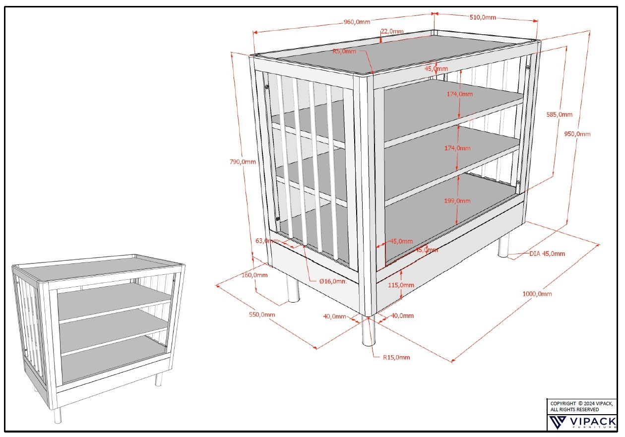 Home affaire Wickelkommode »Wickelregal aus massvier Eiche natur geölt, zeitloses Design«, bis 11 kg, mit 3 geräumigen Fächern, stabil und standfest gebaut, 100 cm