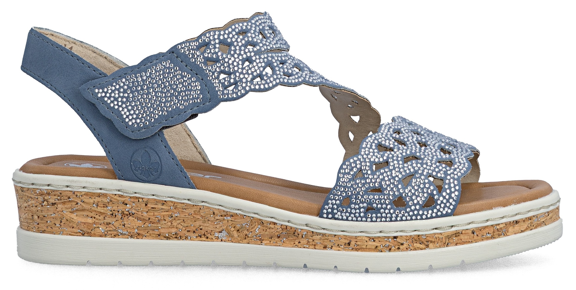 Rieker Keilsandalette  Keilsandalette, Sommerschuh, Urlaubsschuh mit Glitzersteine